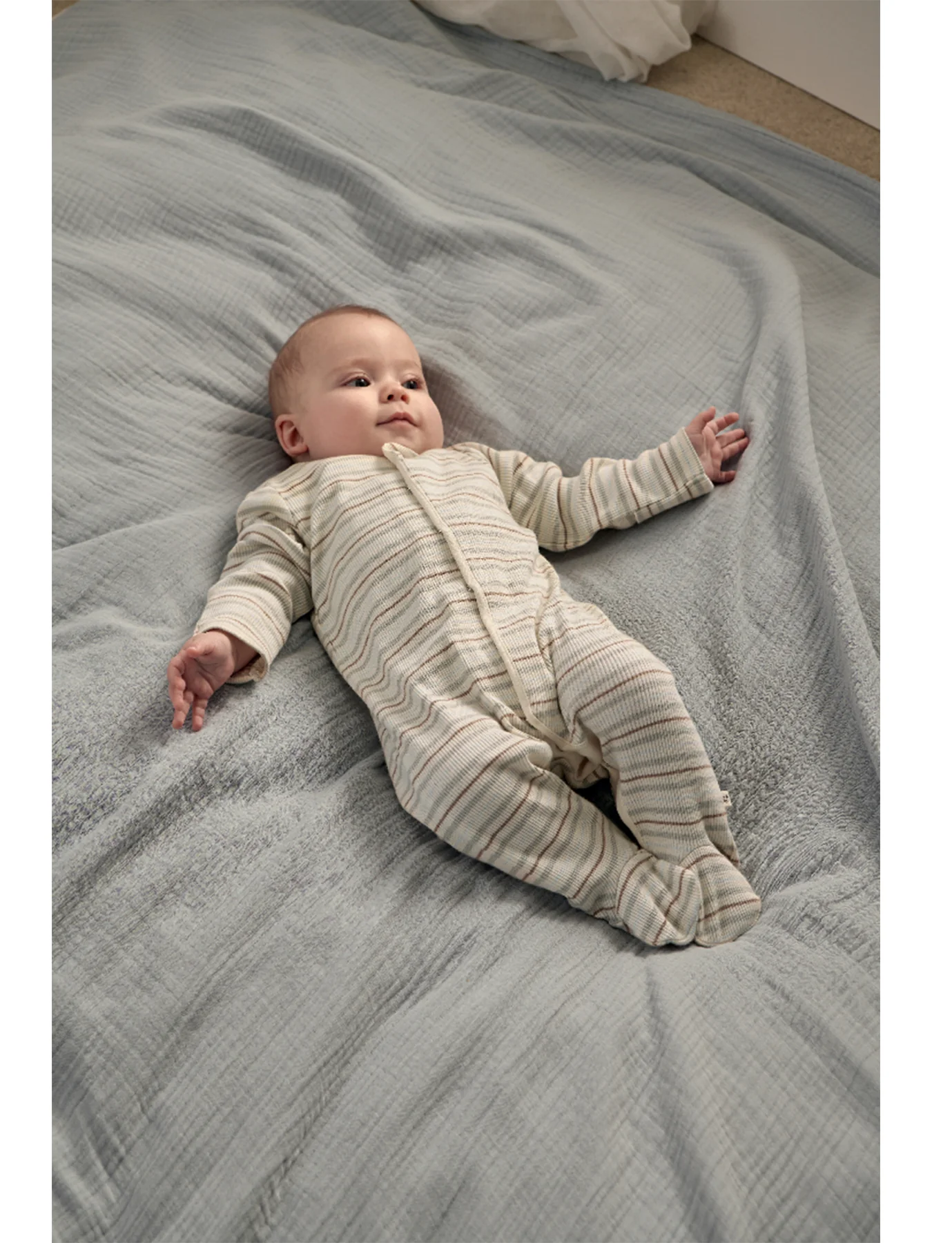 Baby Rib Stripe All-In-One Grey - Image 2