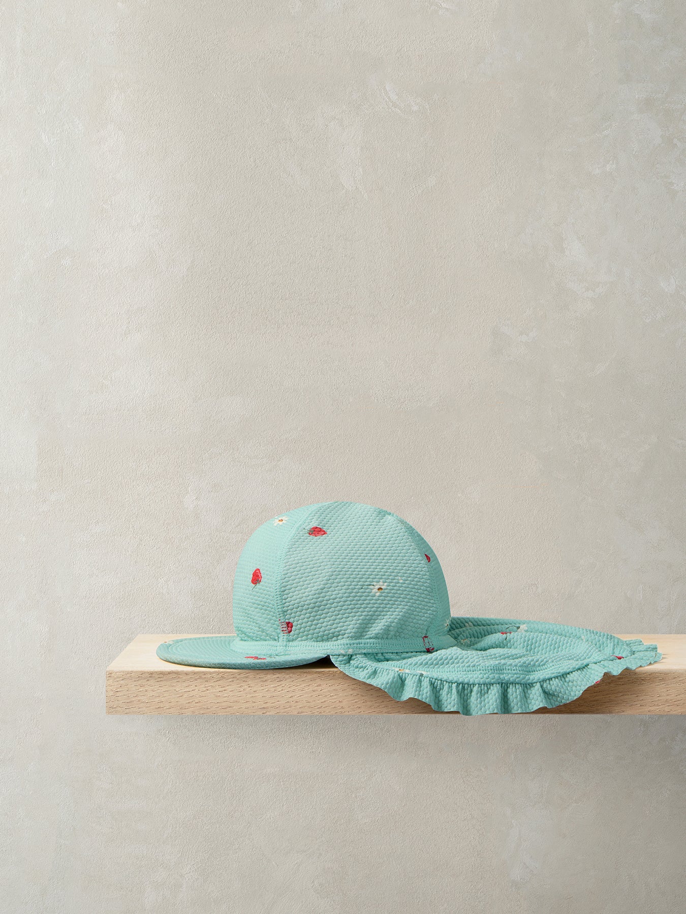 Baby Strawberry Print Sun Hat Blue - Image 2