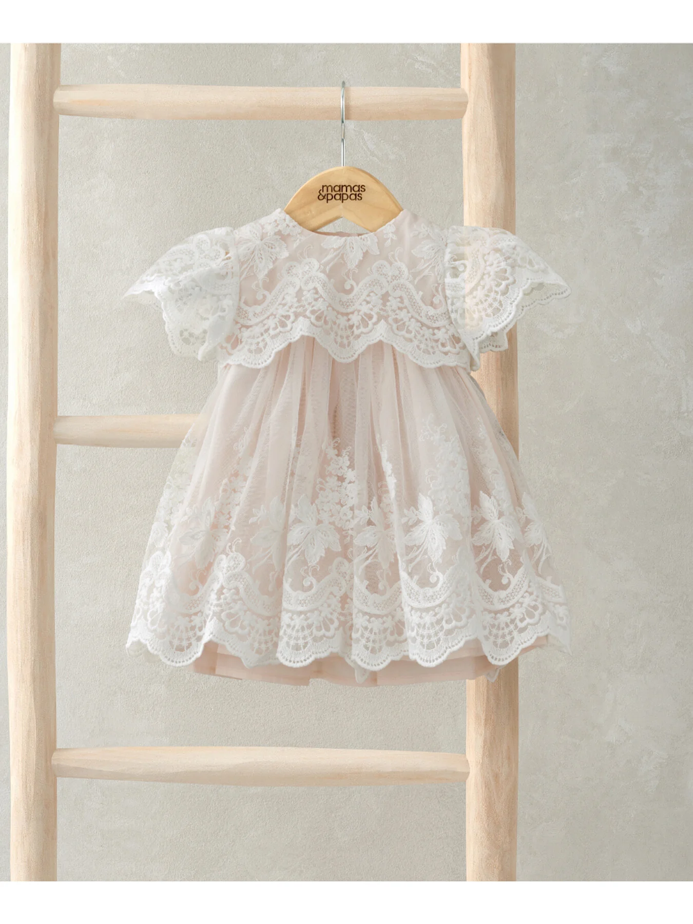 Lace Frill Sleeve Dress Pink - Image 3