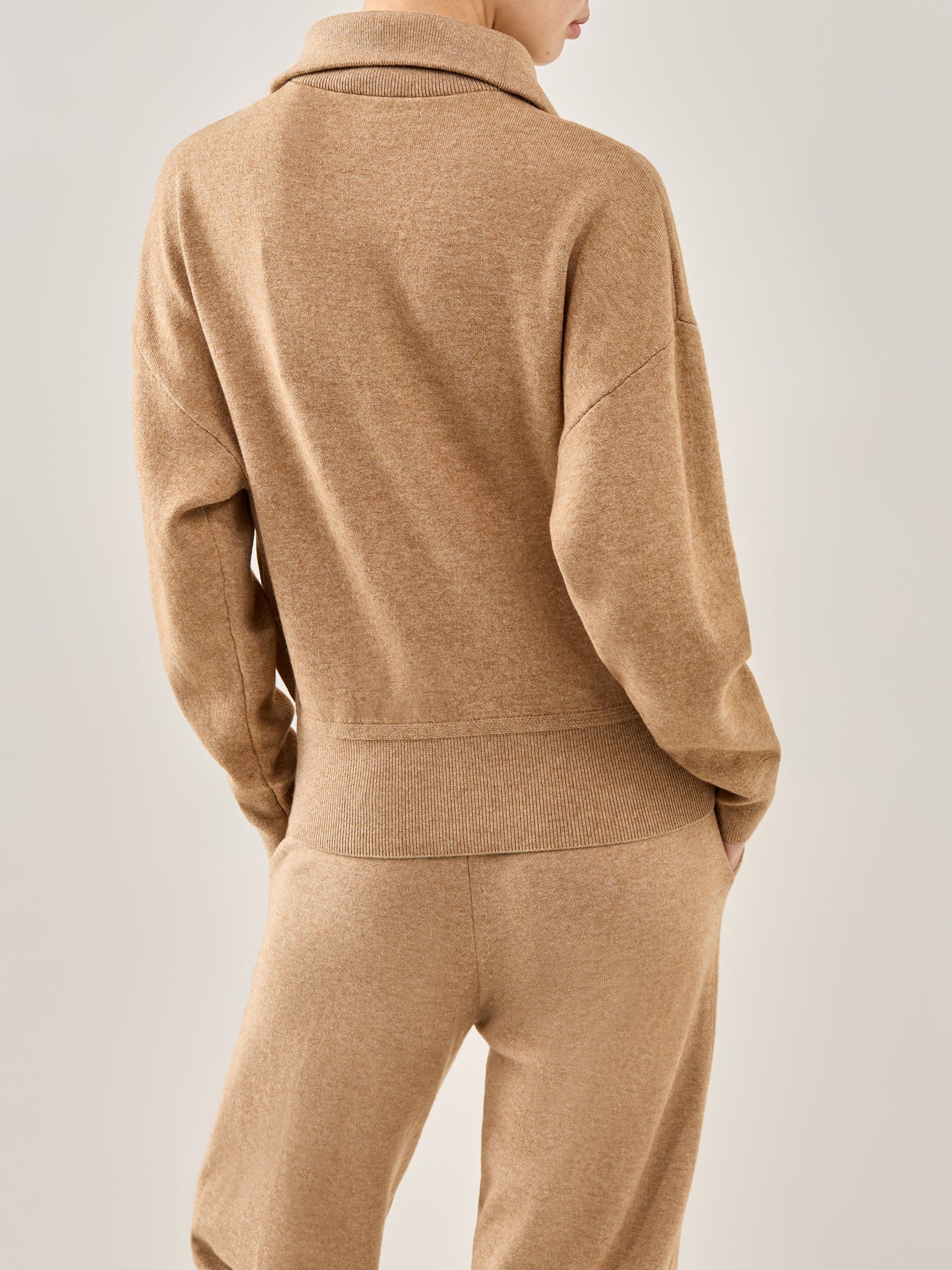 Axelle High Neck Zip Knit Camel - Image 5