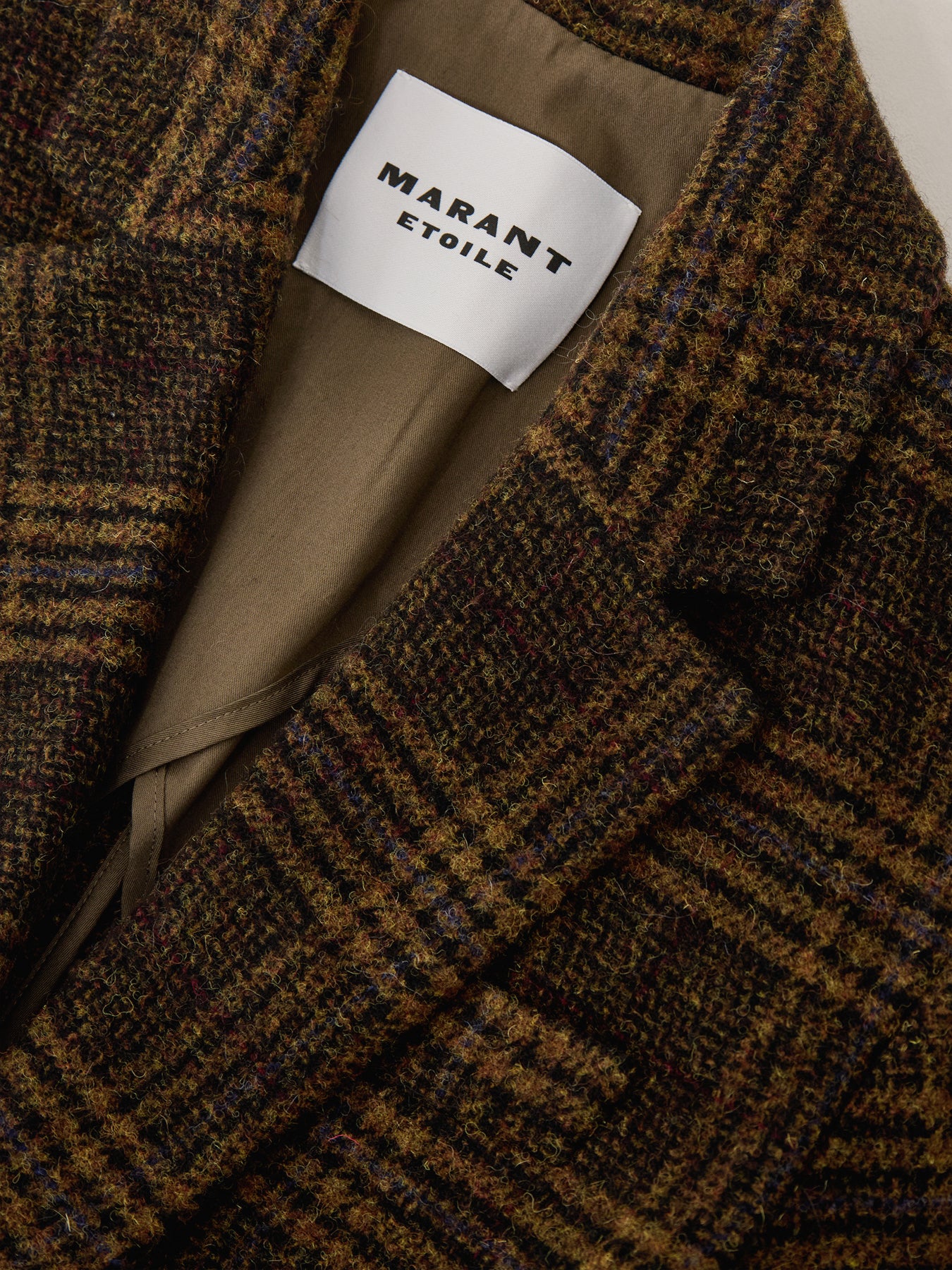 Gesina Checked Blazer Khaki - Image 3