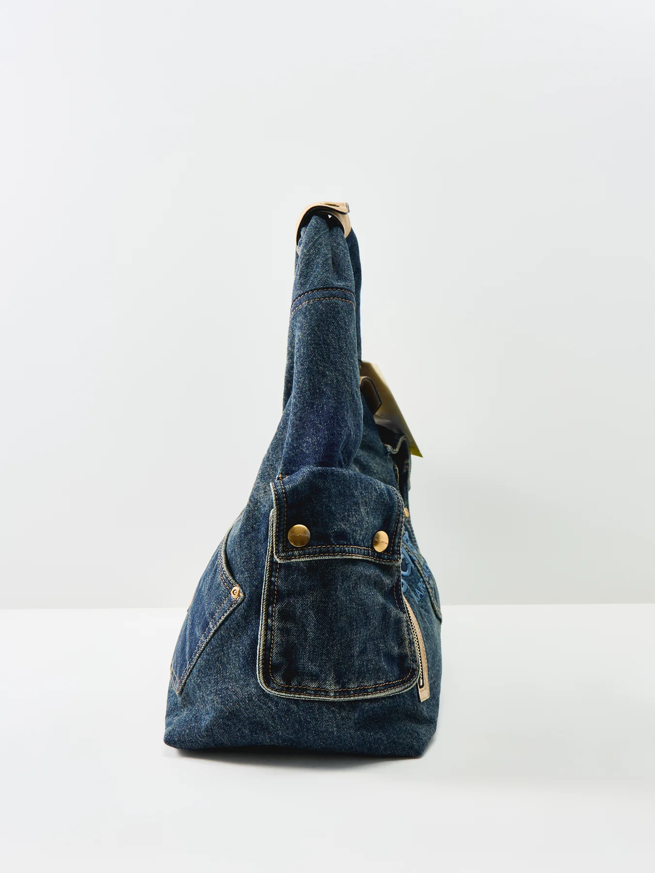 Medium Denim Tote Bag Blue - Image 4