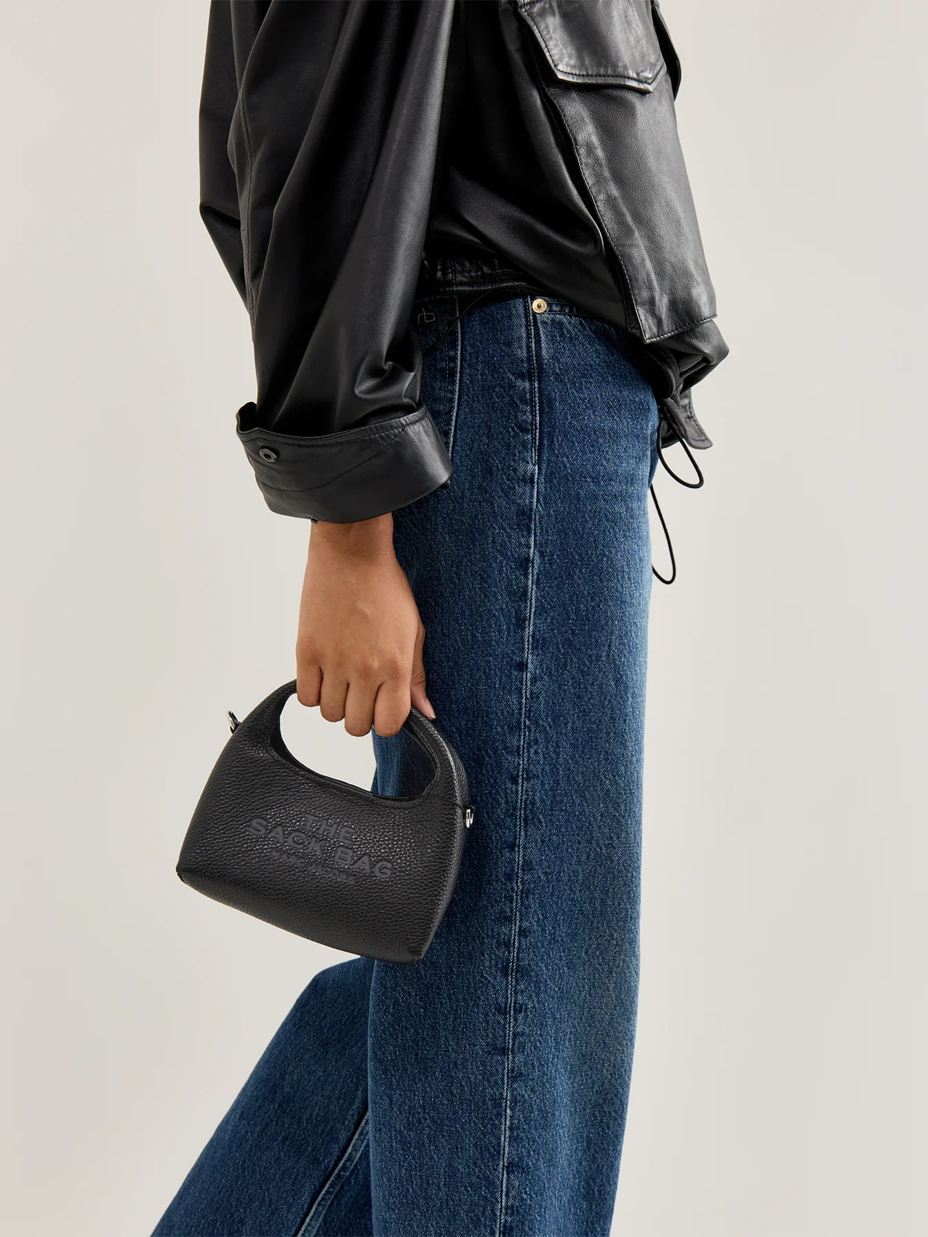 Micro Crossbody Sack Bag Black - Image 2