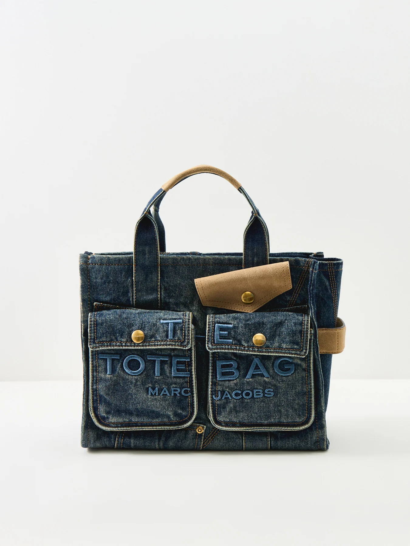 The Denim Suede Medium Tote Bag - Image 6