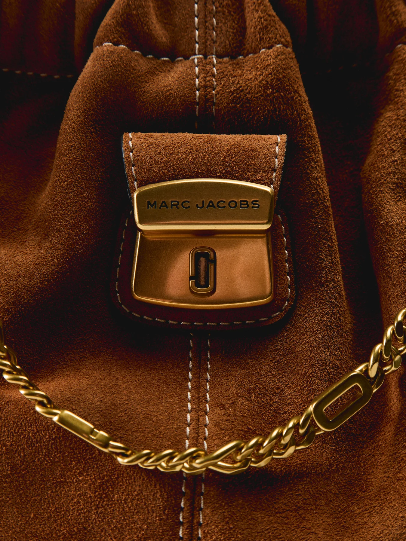 Suede Cristina Tote Bag Tan - Image 5