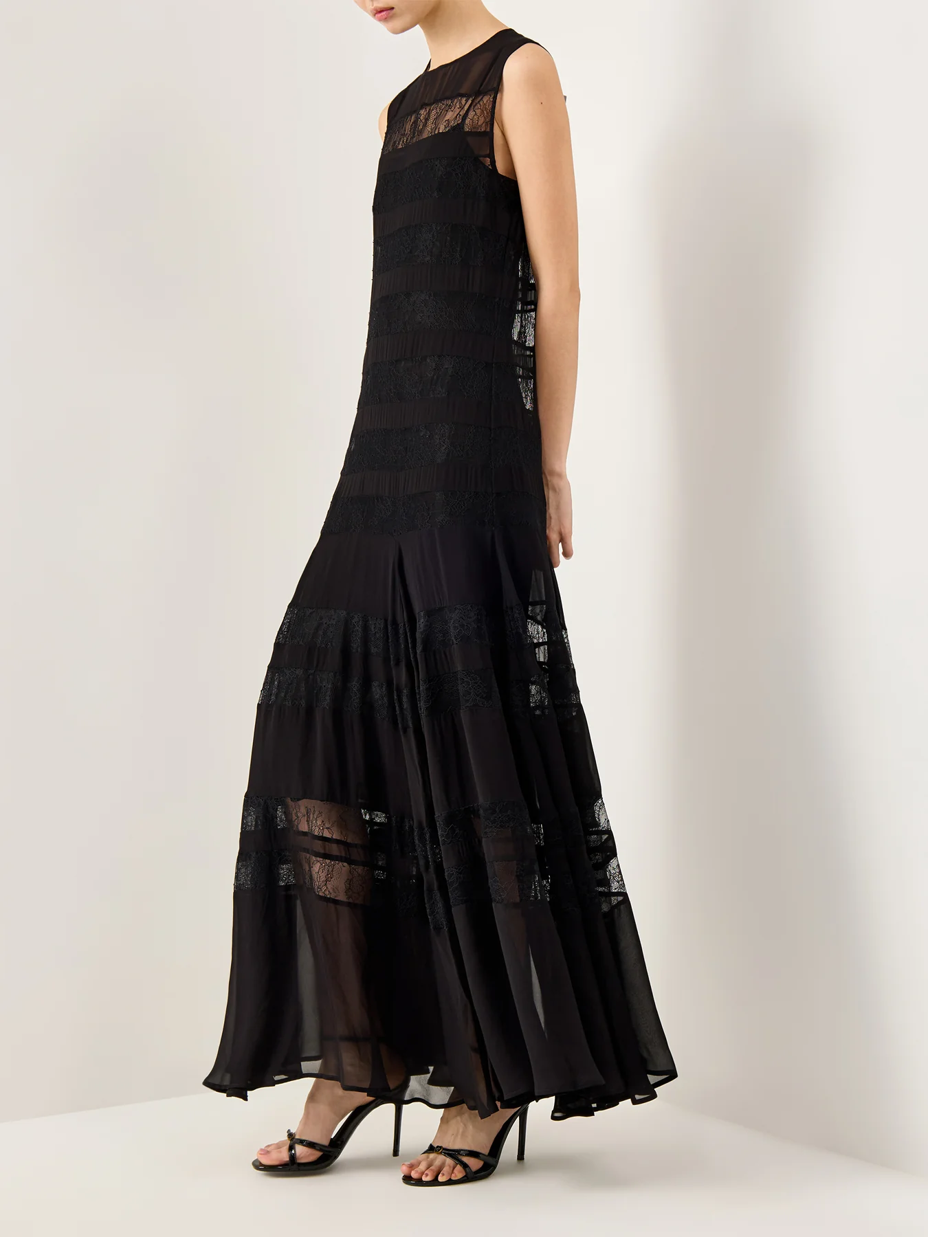 Gessy Lace Insert Maxi Dress Navy - Image 4