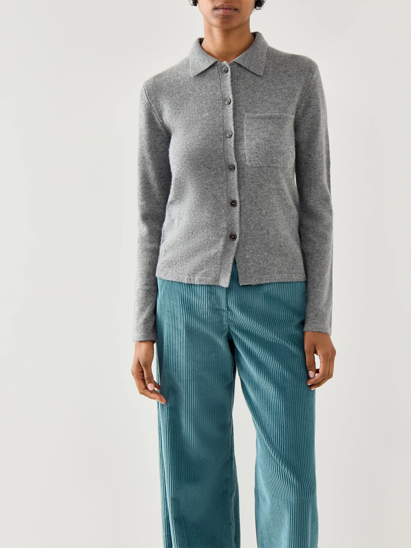 Sport Quero Polo Button Down Knitwear Grey - Image 4