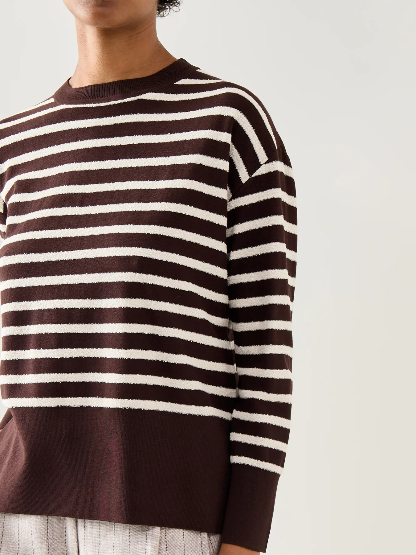 Sport Texas Crew Neck Striped Knitwear Brown - Image 3