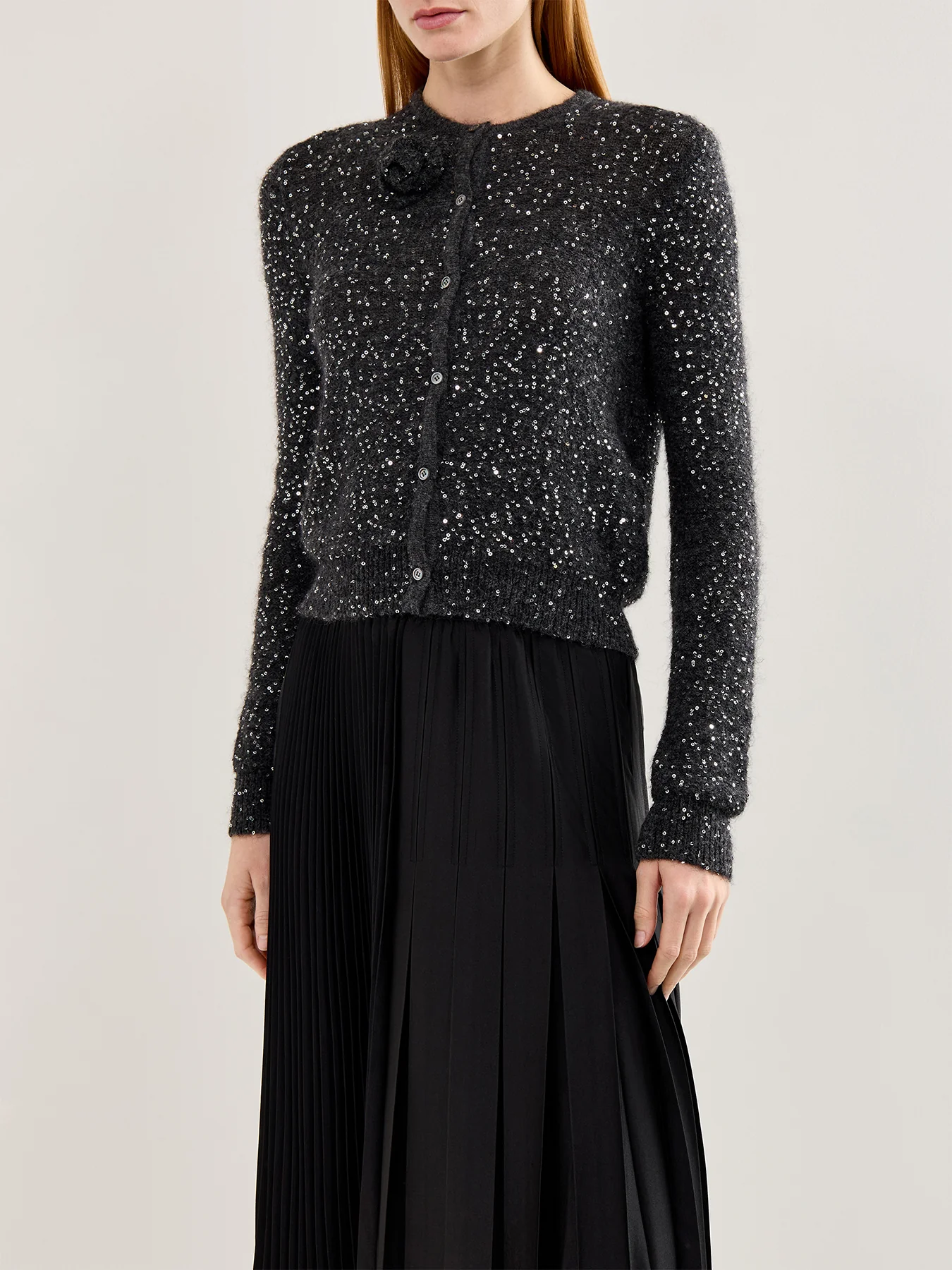 Saba Sequin Cardigan Grey - Image 4
