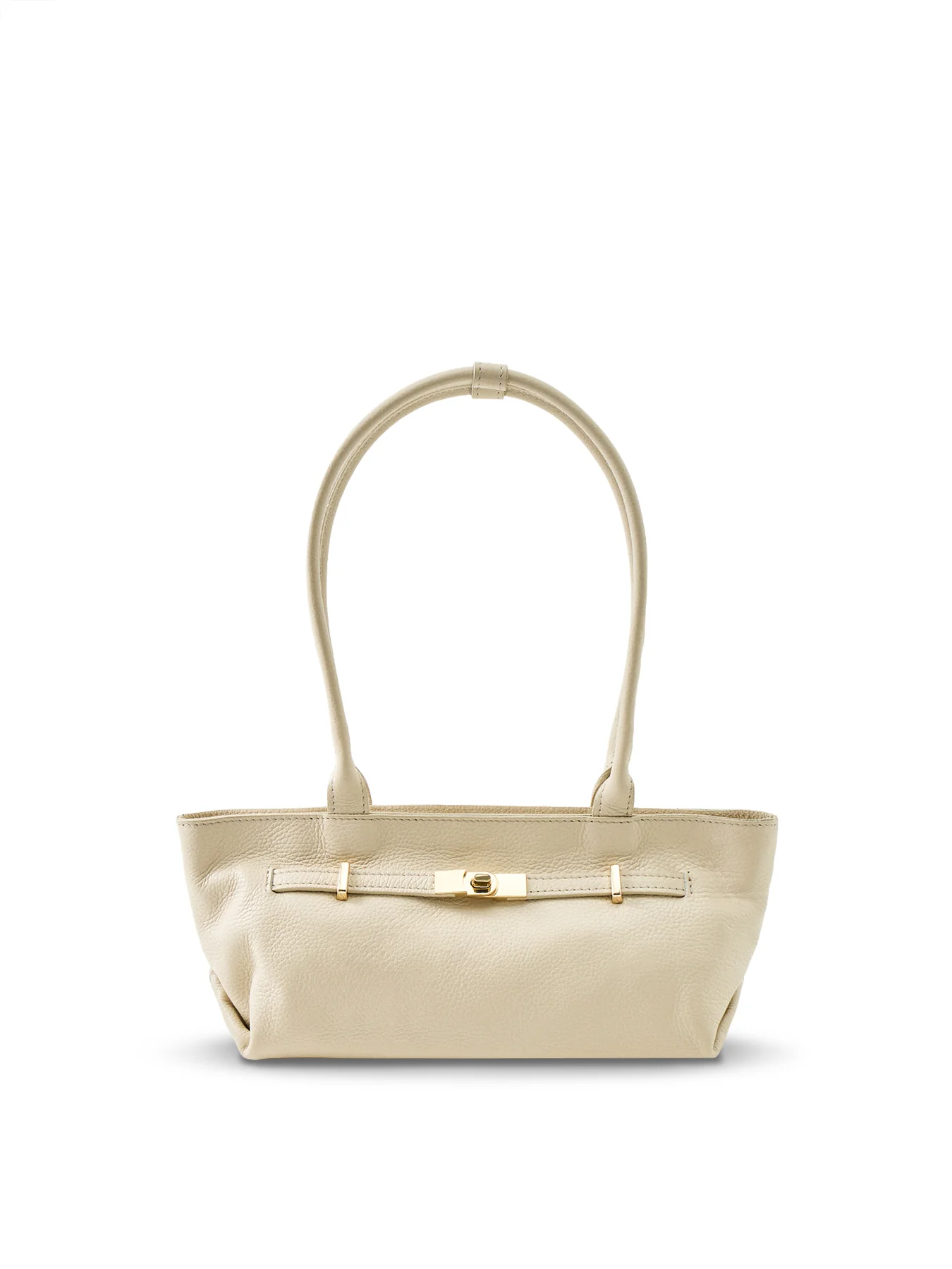 Bacil Long Handle Suede Bag Cream