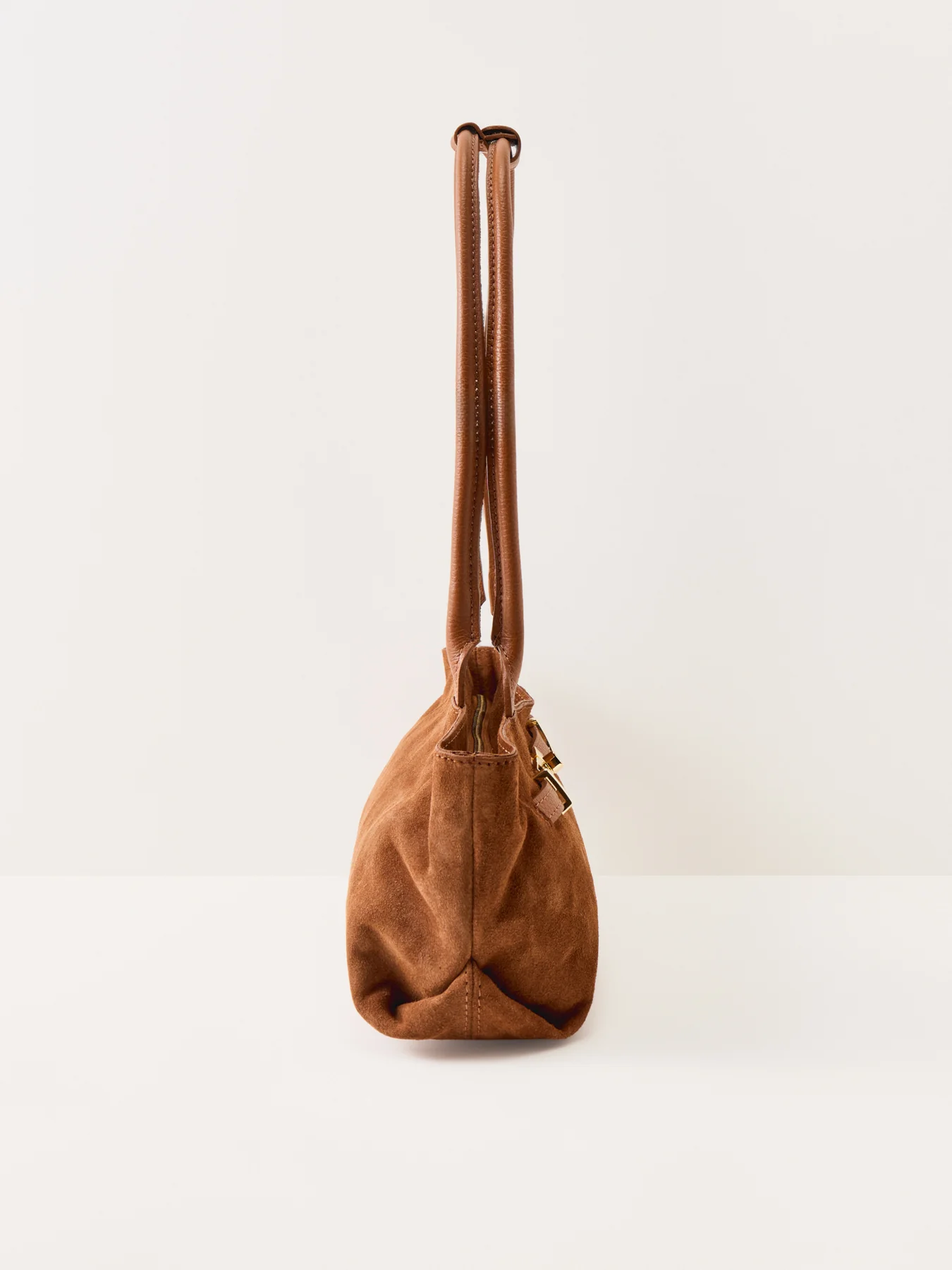 Bacil Long Handle Suede Bag Tan - Image 4
