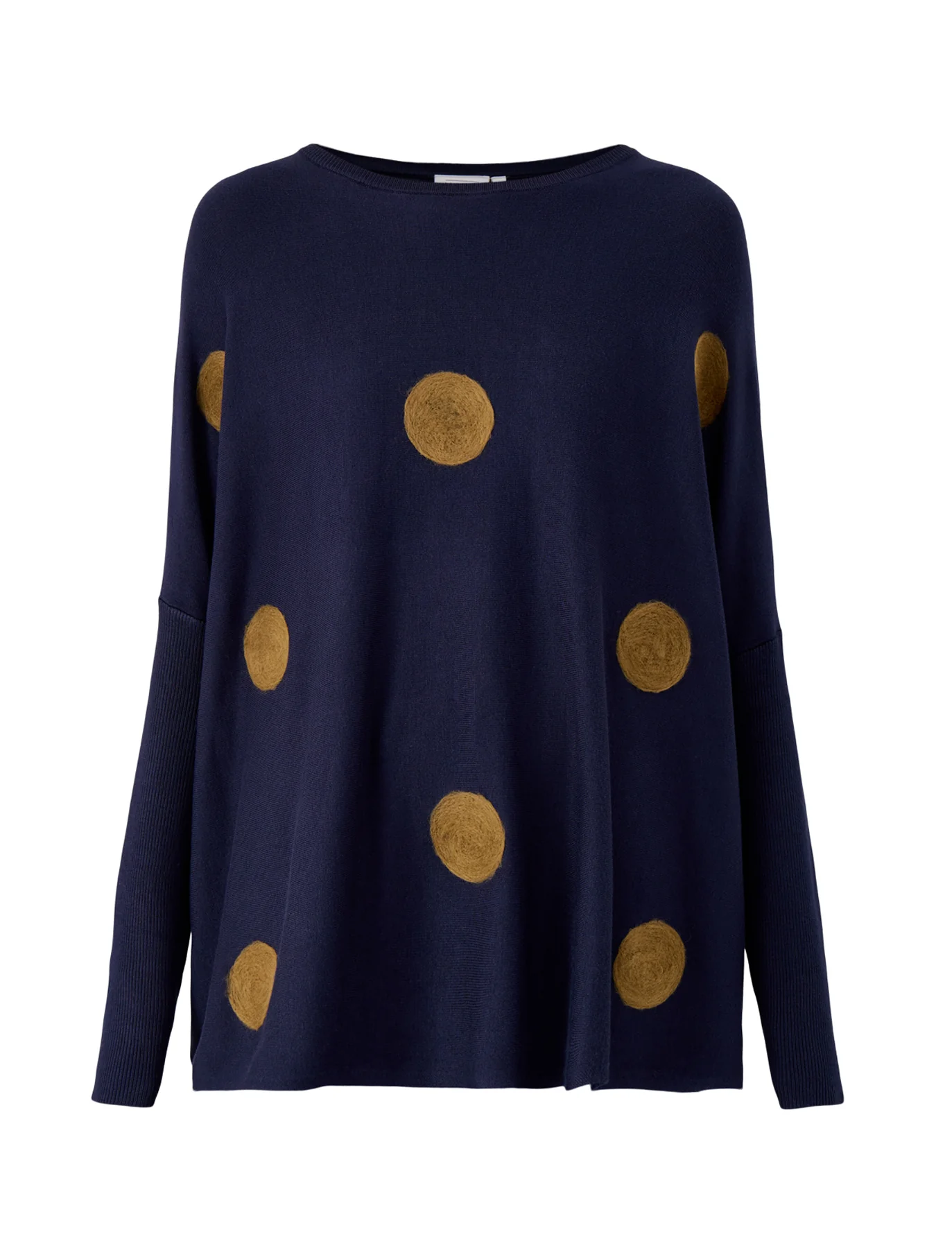 Fanasi Dot Knit Top Navy
