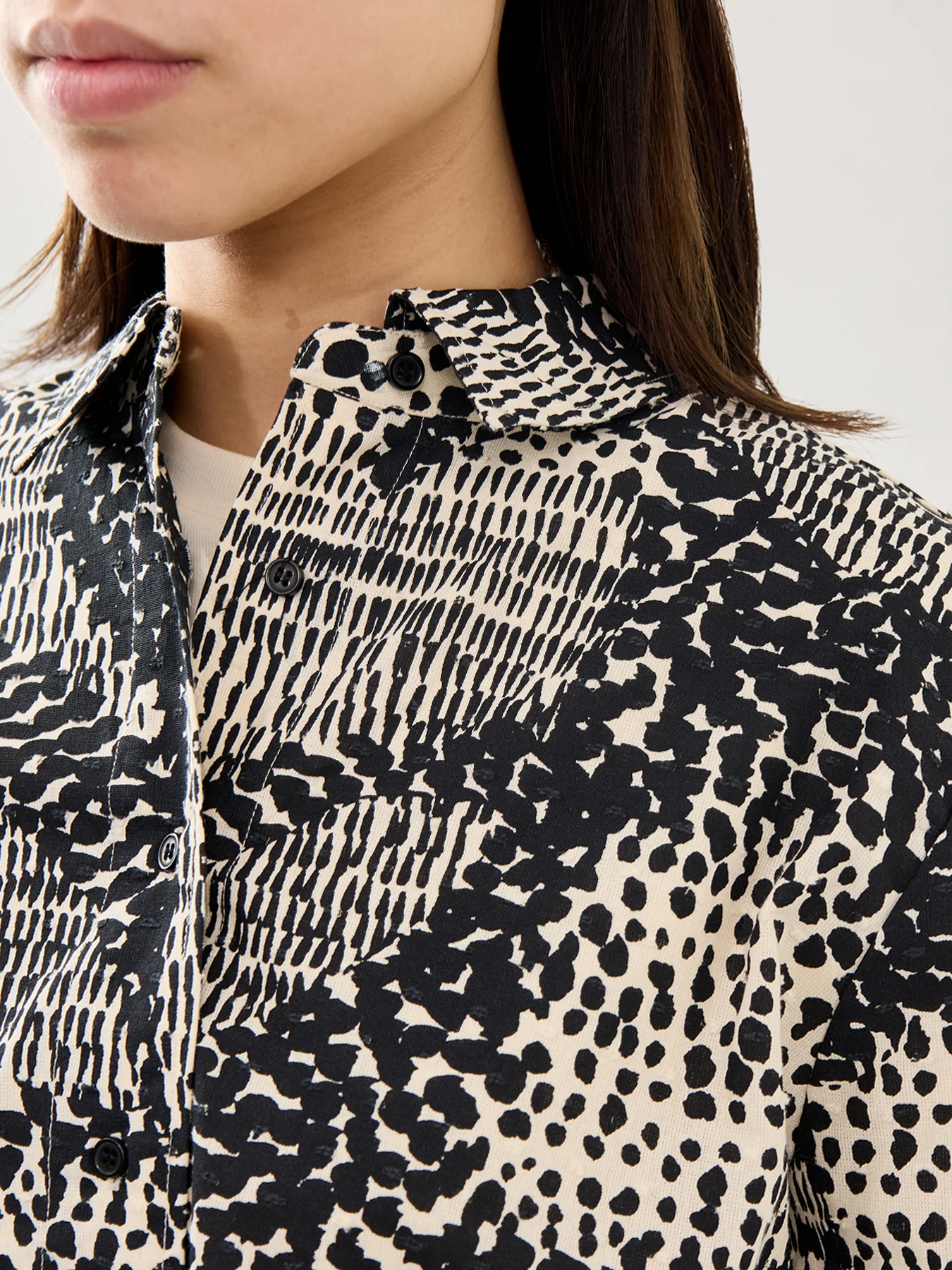MaIduka Printed 3/4 Sleeve Shirt Black - Image 3