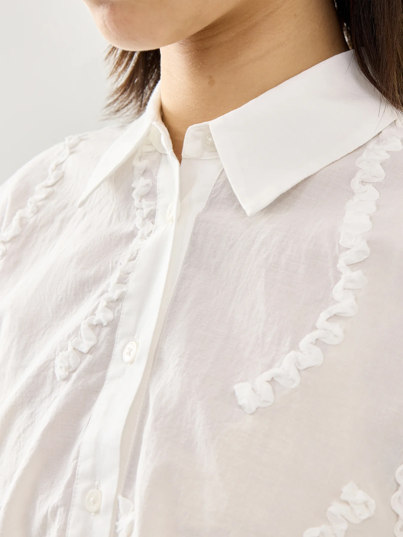 MaImma Embroidery Long Sleeve Shirt Jet Stream - Image 3
