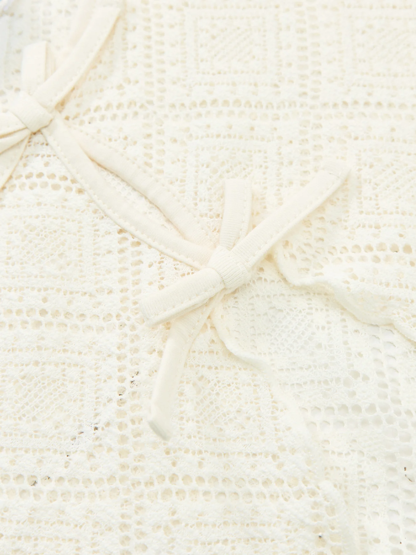 Kids’ Crochet T-Shirt Set White - Image 3