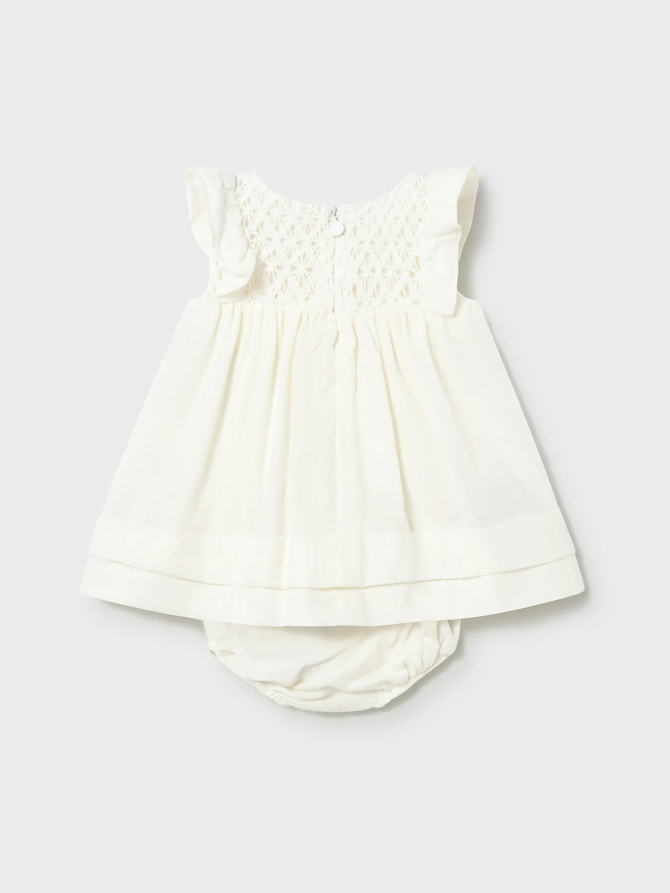 Baby Cotton Dress White - Image 2