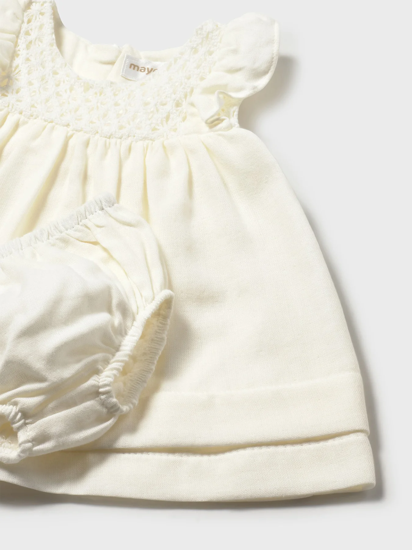 Baby Cotton Dress White - Image 3