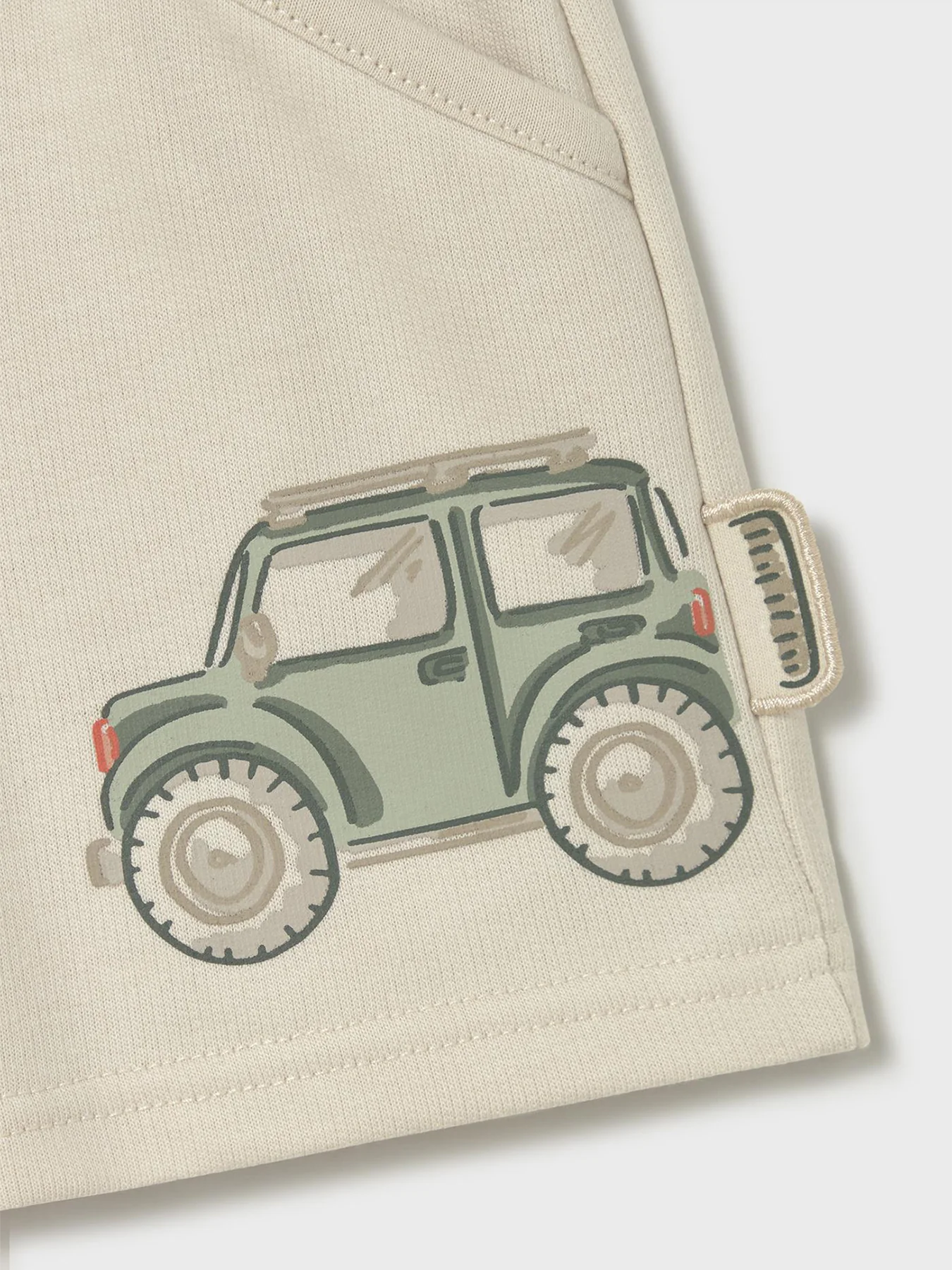Baby Car Bermuda Shorts Cream - Image 3