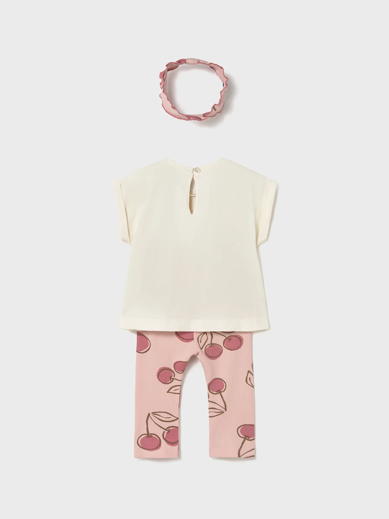 Baby Cherry Leggings and Headband Set Pink - Image 2