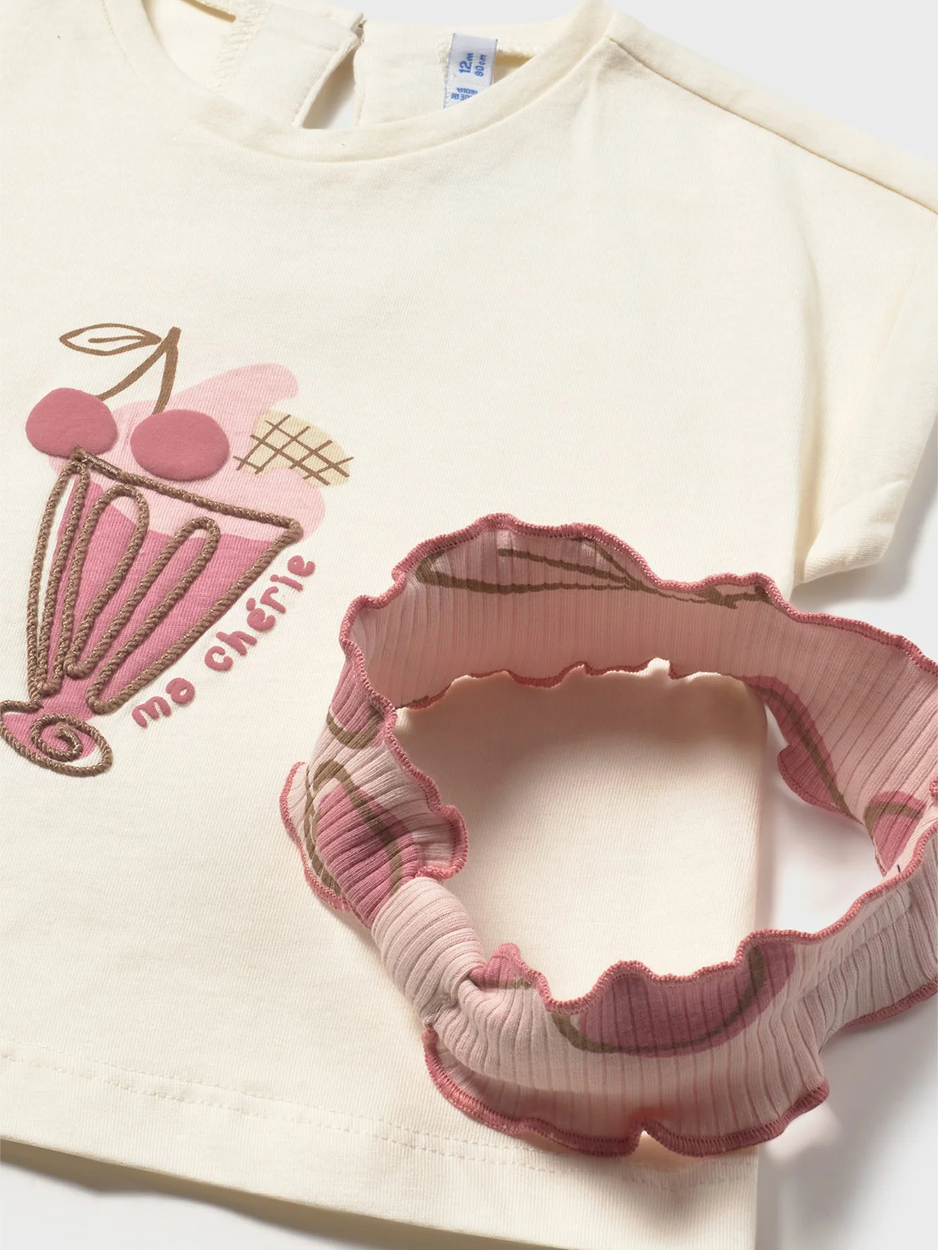 Baby Cherry Leggings and Headband Set Pink - Image 3