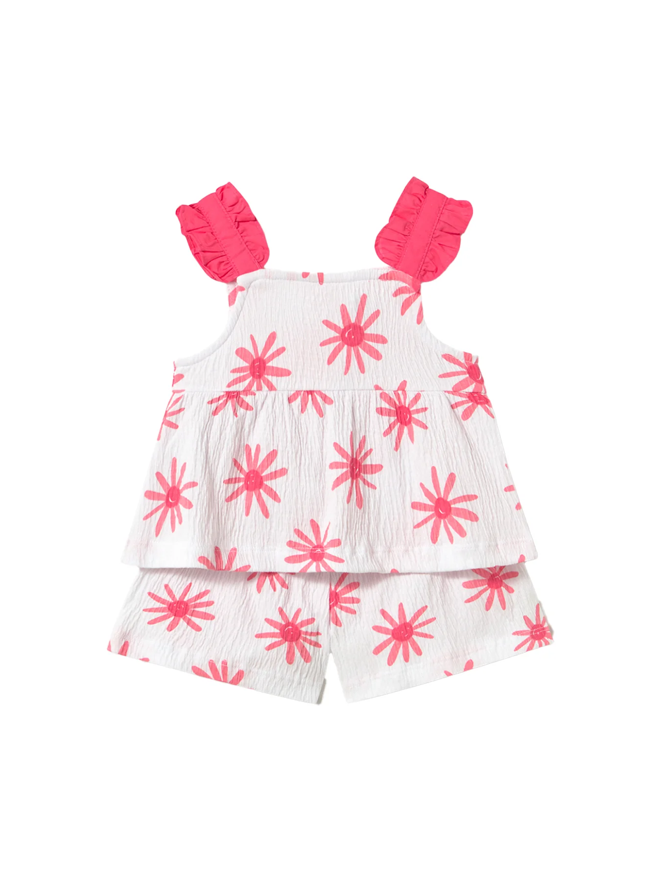 Baby Flower Pattern Shorts Set Hibiscus Print