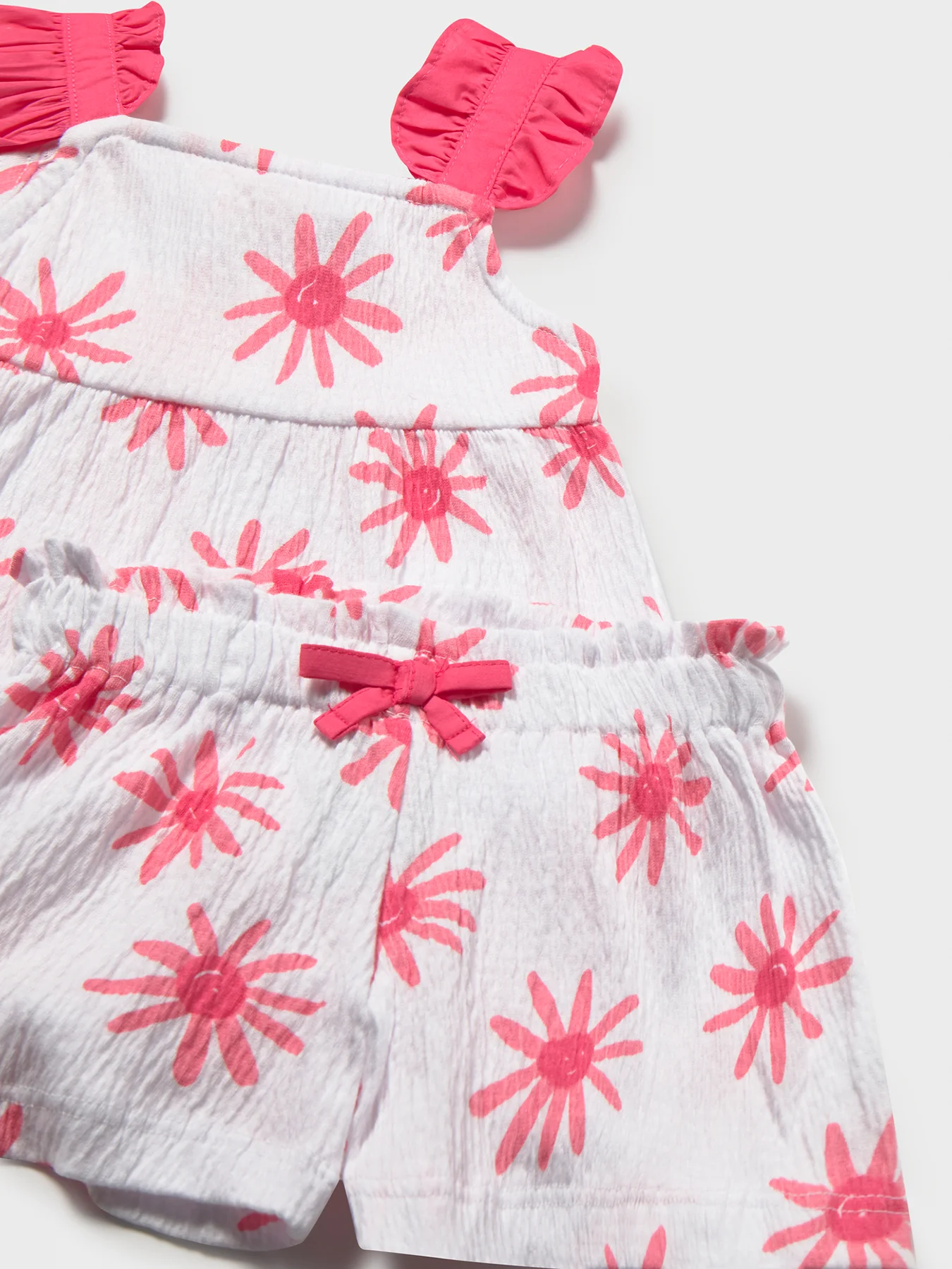 Baby Flower Pattern Shorts Set Hibiscus Print - Image 3