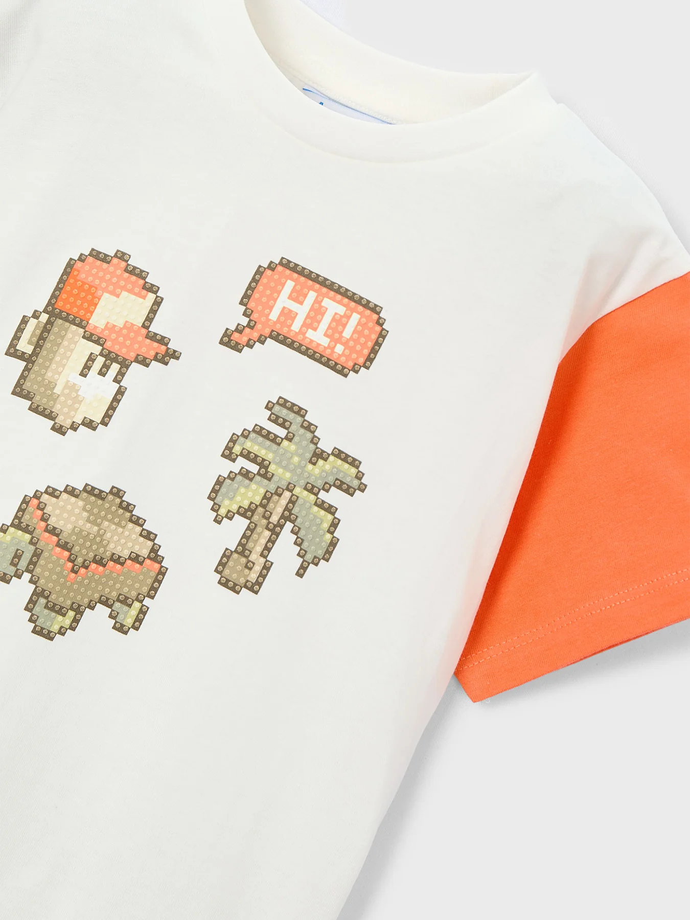 Kids’ Colour Block Sleeve Short Sleeve T-Shirt White - Image 3