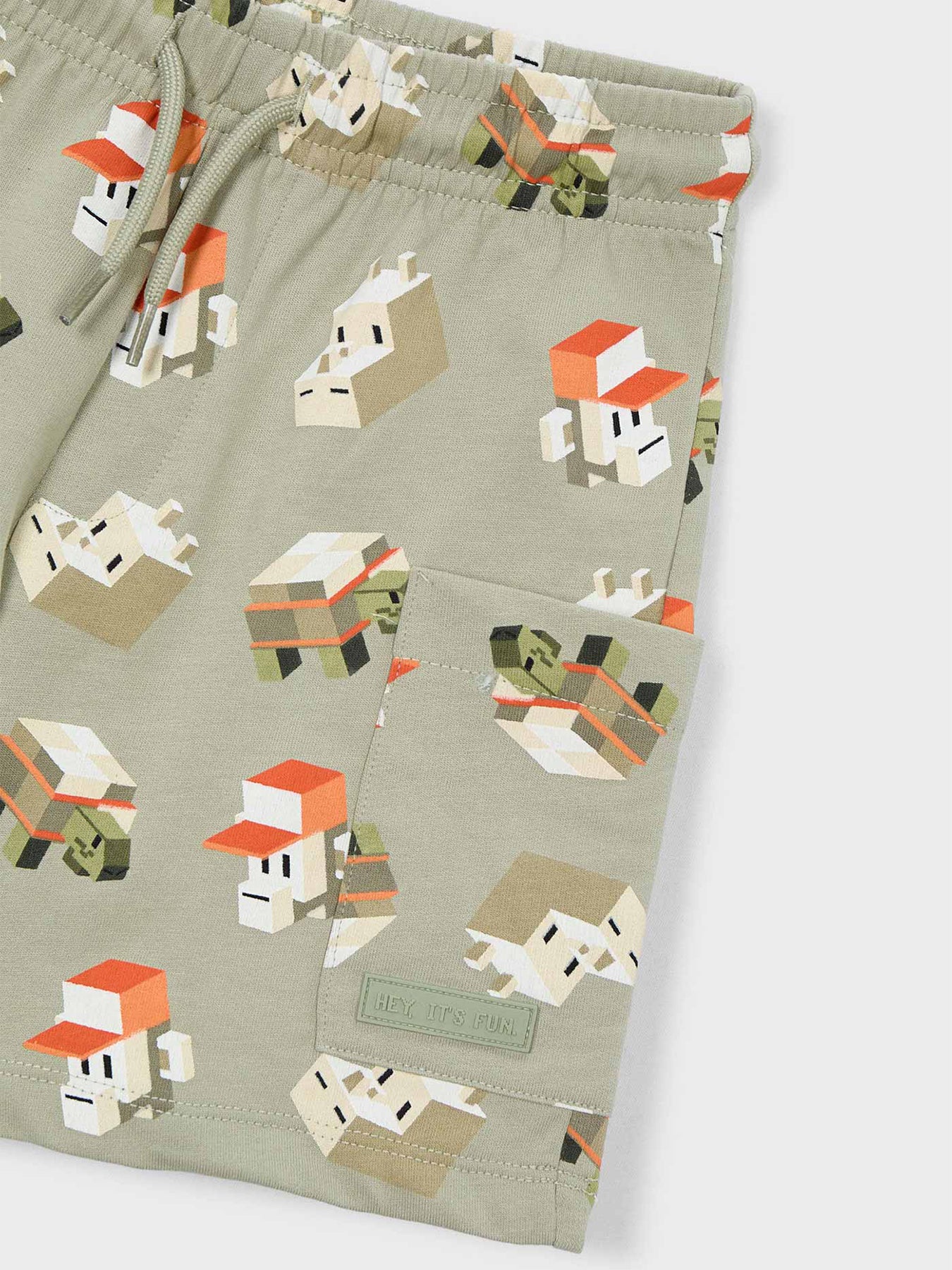 Kids’ Monkey Bermuda Shorts Beige - Image 3