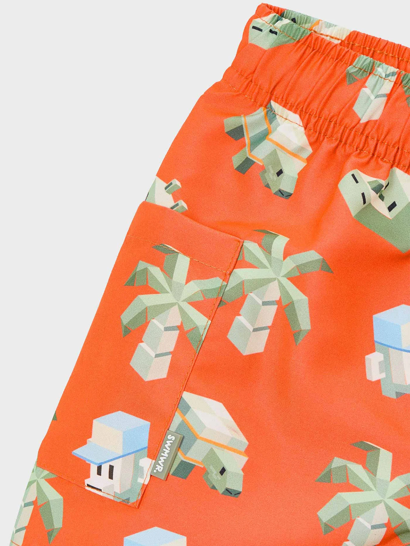 Kids’ Monkey Swim Shorts Orange - Image 3