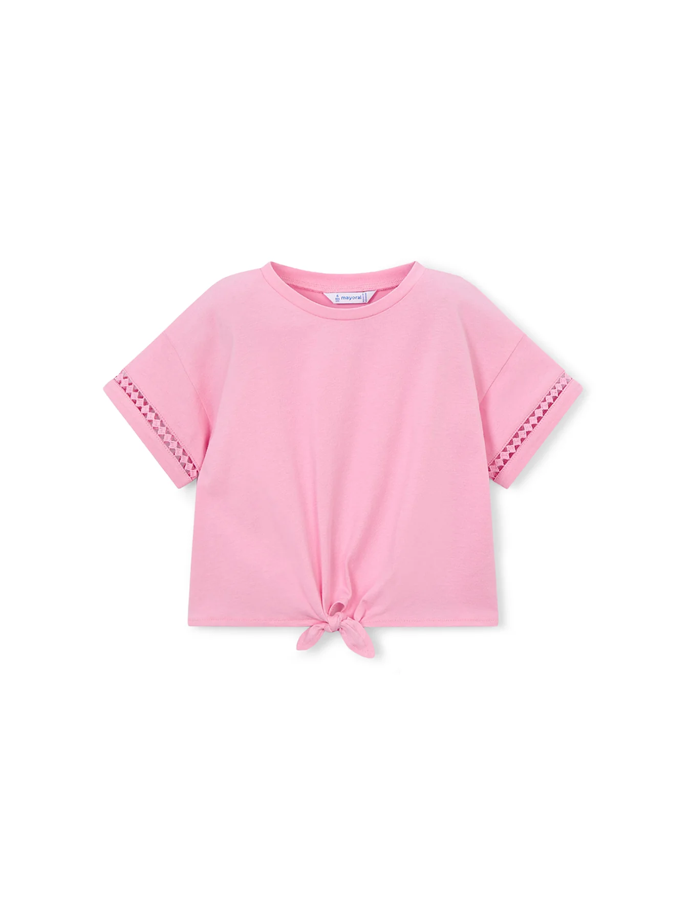 Kids’ Plain Knot Short Sleeve T-Shirt Pink