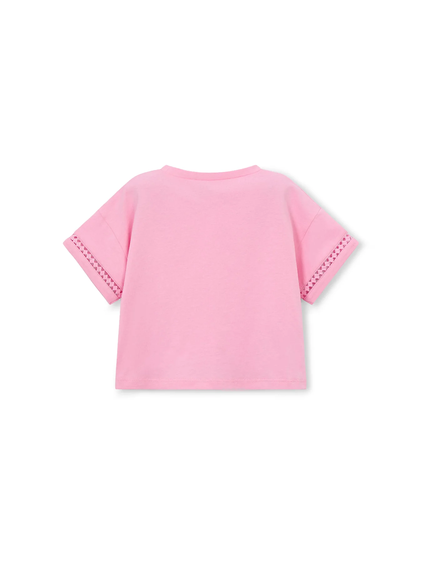 Kids’ Plain Knot Short Sleeve T-Shirt Pink - Image 2