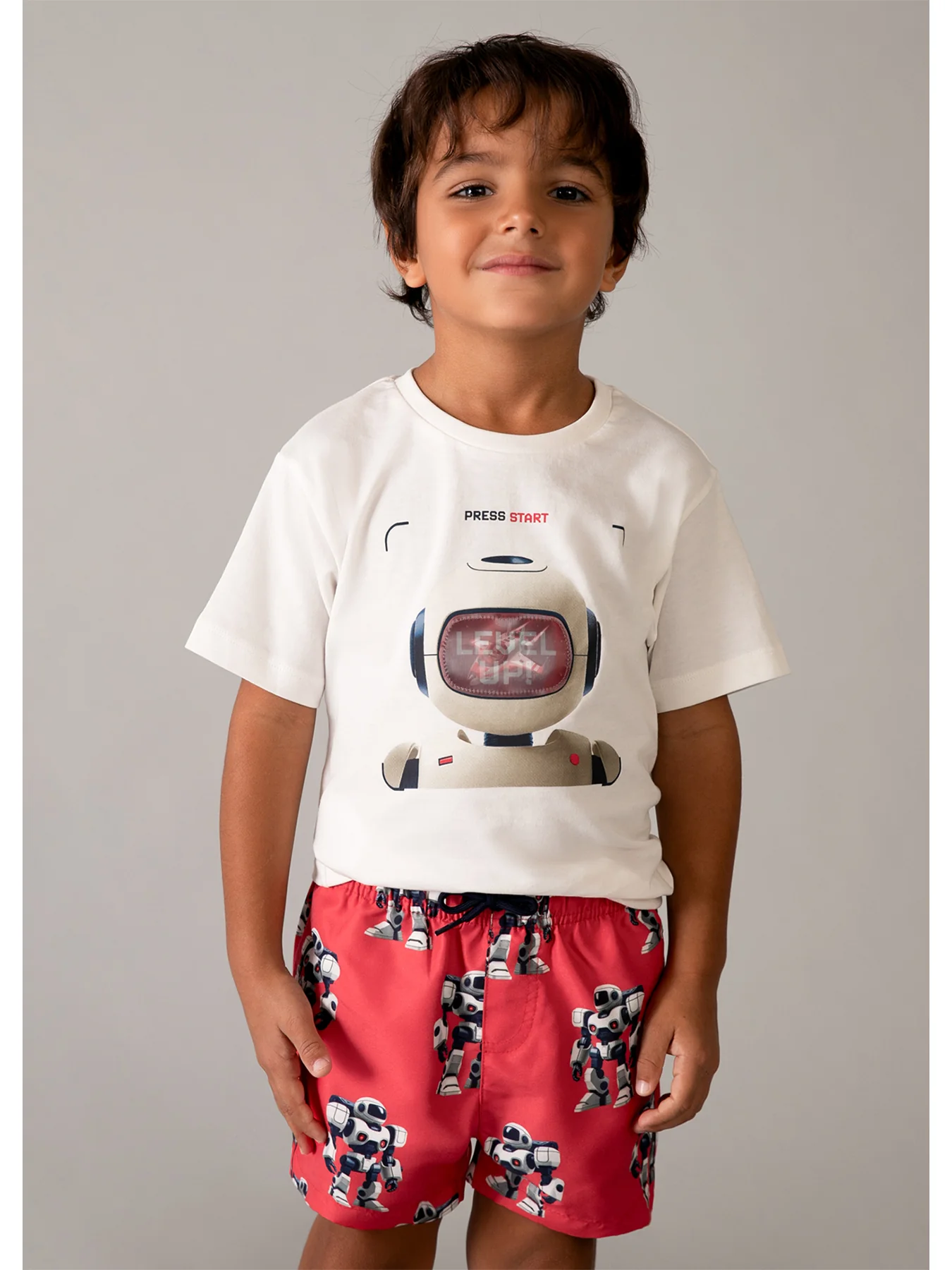 Kids’ Robot Short Sleeve T-Shirt White - Image 5