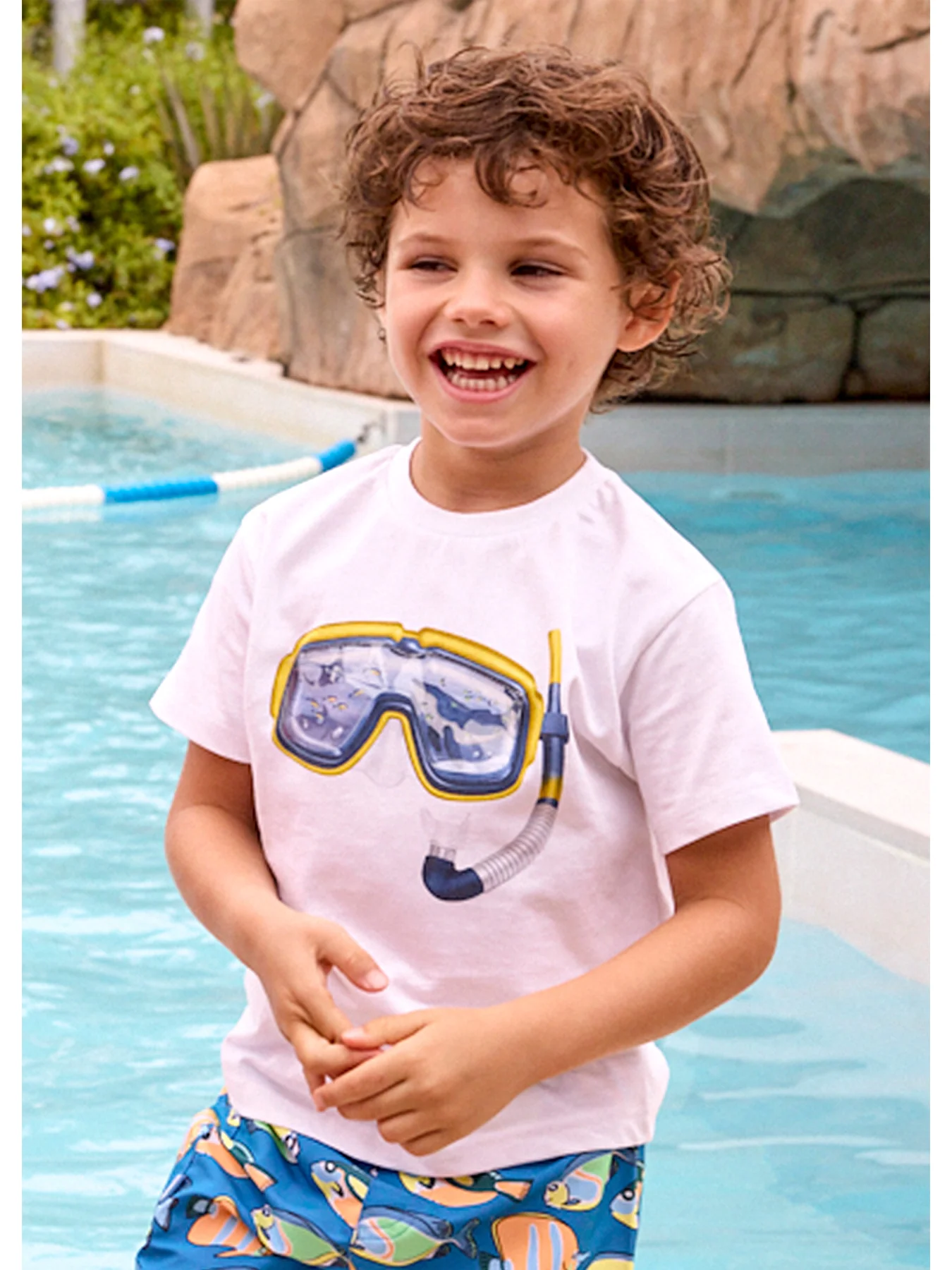 Kids’ Snorkel Short Sleeve T-Shirt White - Image 4