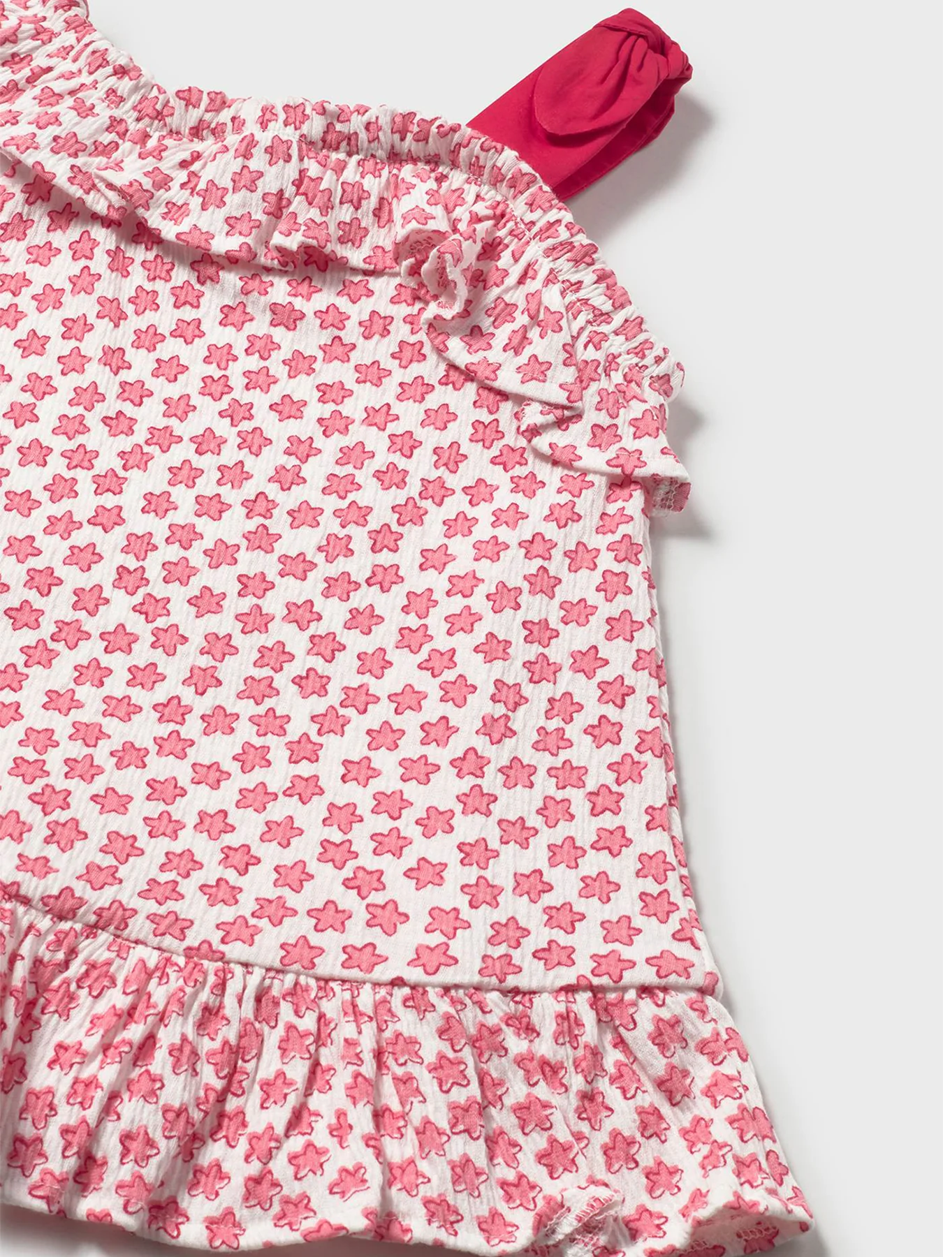 Baby Star Crinkled Dress Red - Image 3