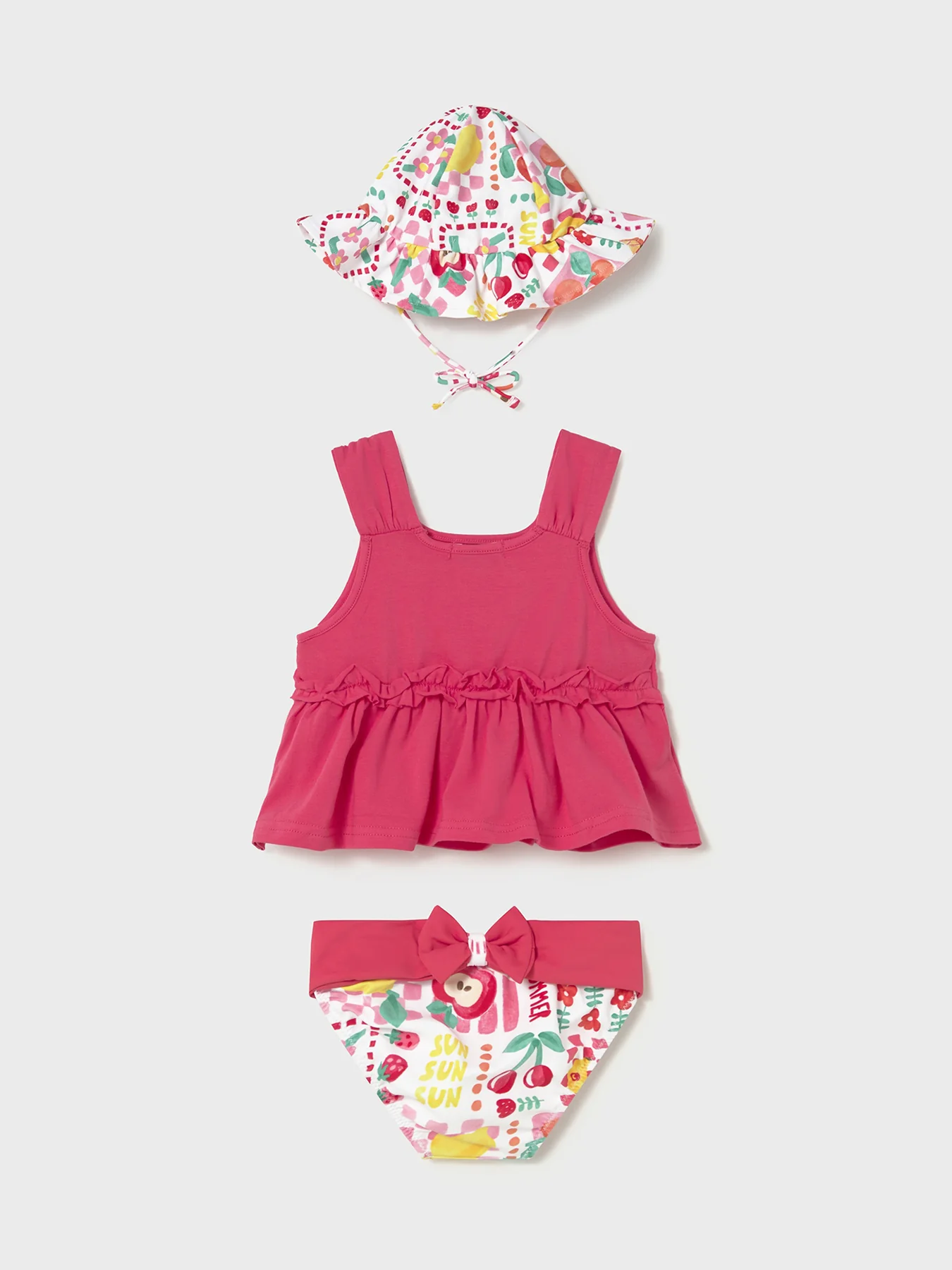 Baby Strawberry Three Piece Bathing Suit Pink - Image 2