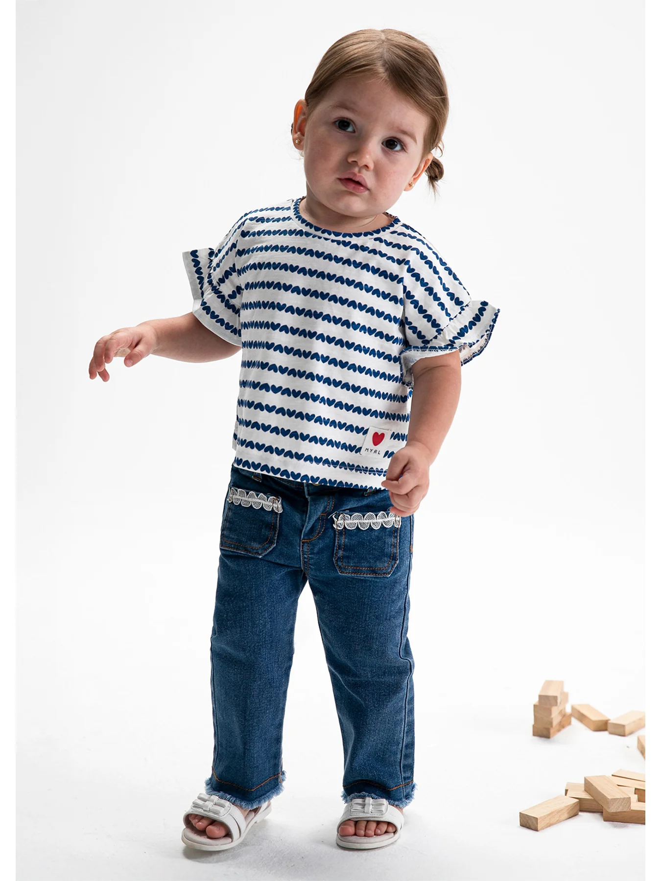 Baby Striped Short Sleeve T-Shirt White - Image 5