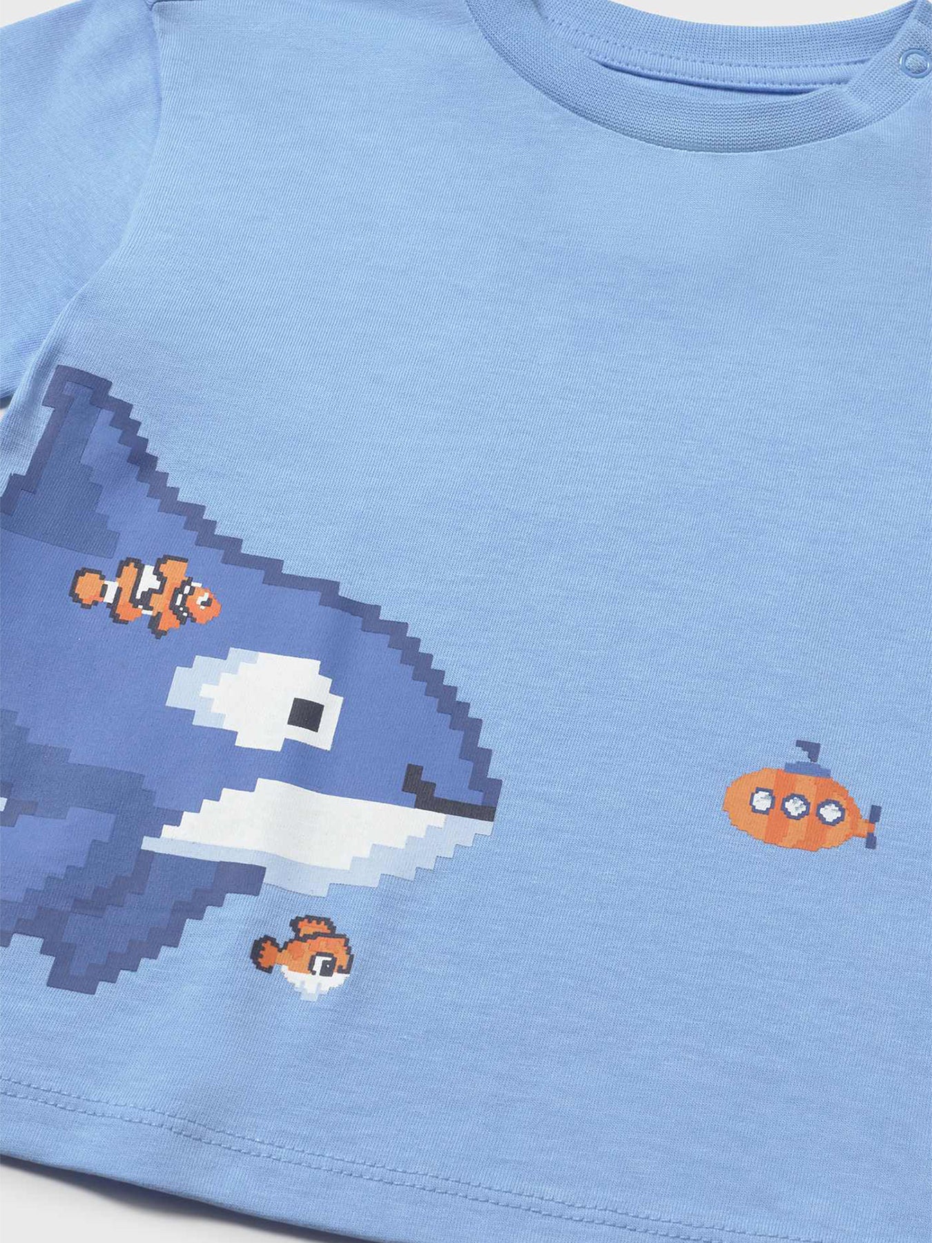 Baby Whale Short Sleeve T-Shirt Blue - Image 3