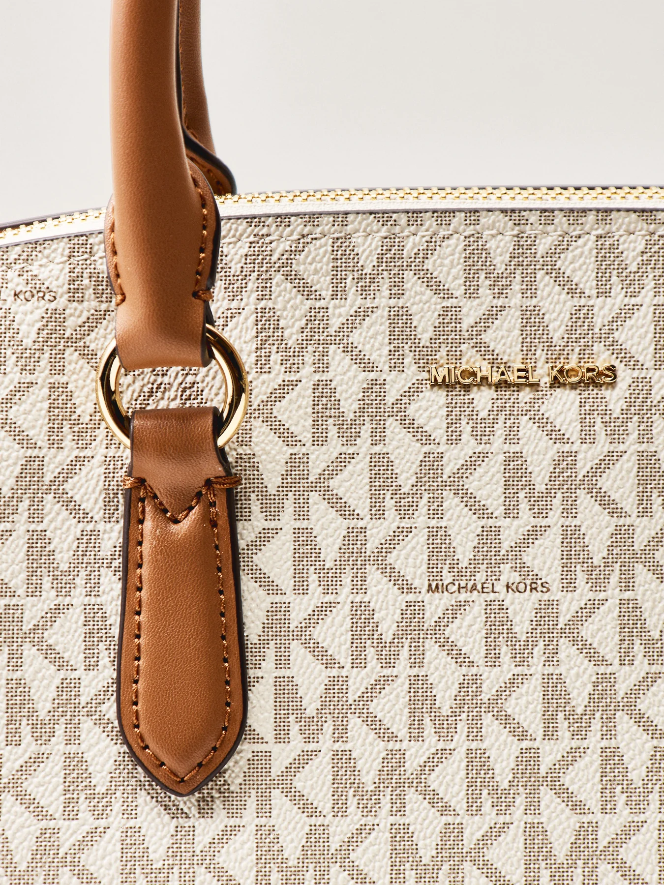 Murphy Signature Medium Dome Satchel Cream - Image 5