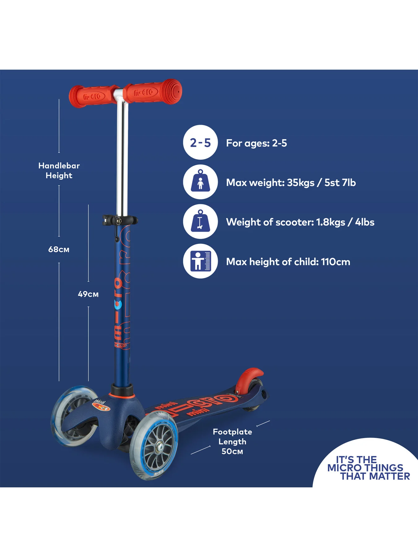 Mini Micro Deluxe Scooter Navy - Image 4
