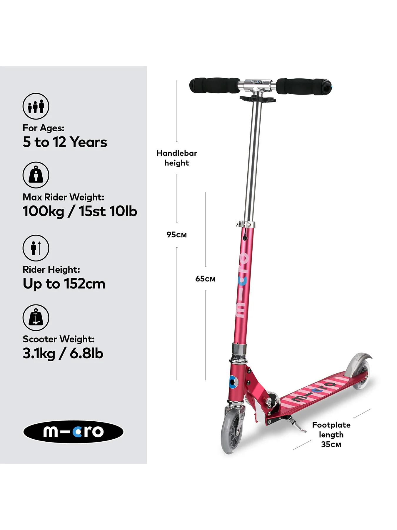 Sprite Stripe Classic Scooter Pink - Image 10