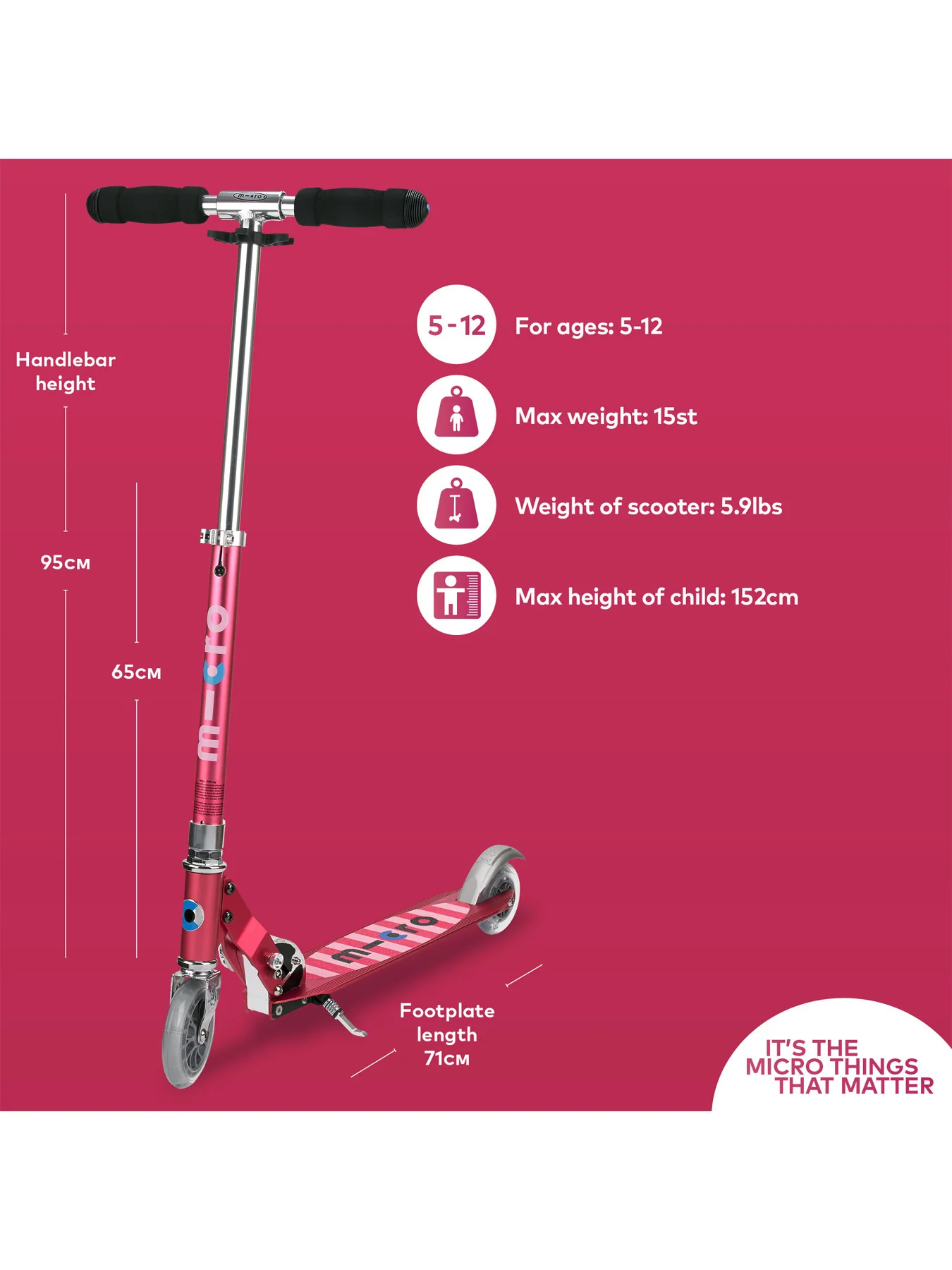 Sprite Stripe Classic Scooter Pink - Image 4