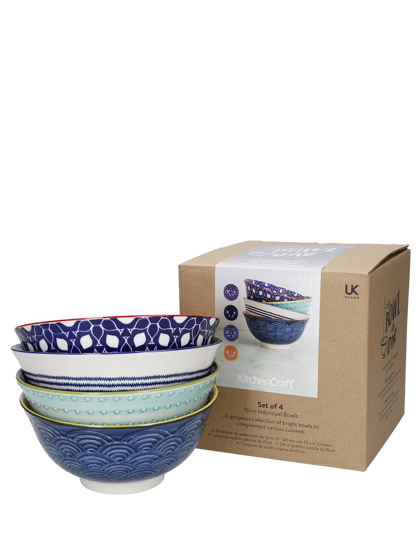Glazed Stoneware Bowl Set of Four - Image 4
