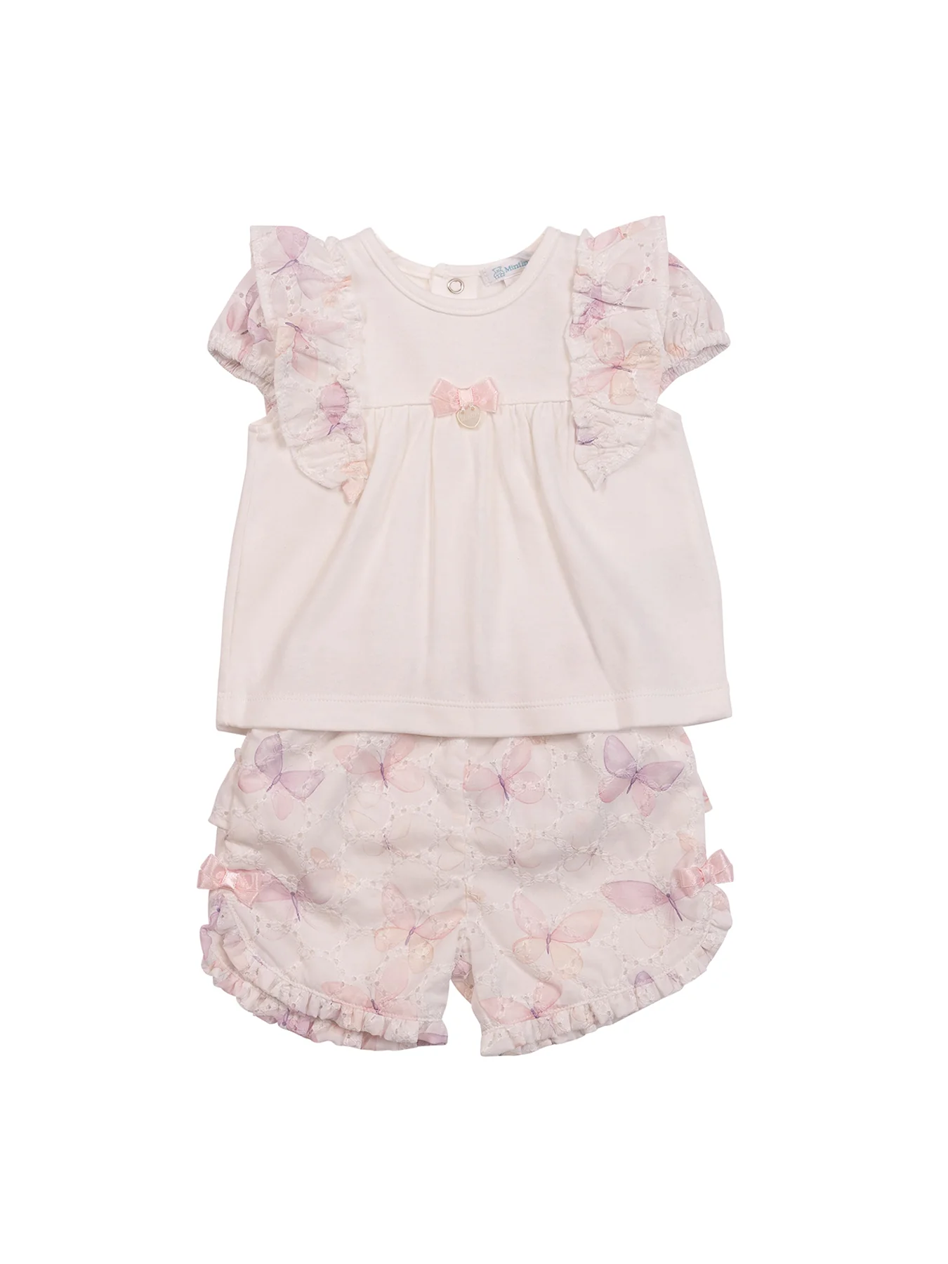 Baby Butterfly Top and Short White