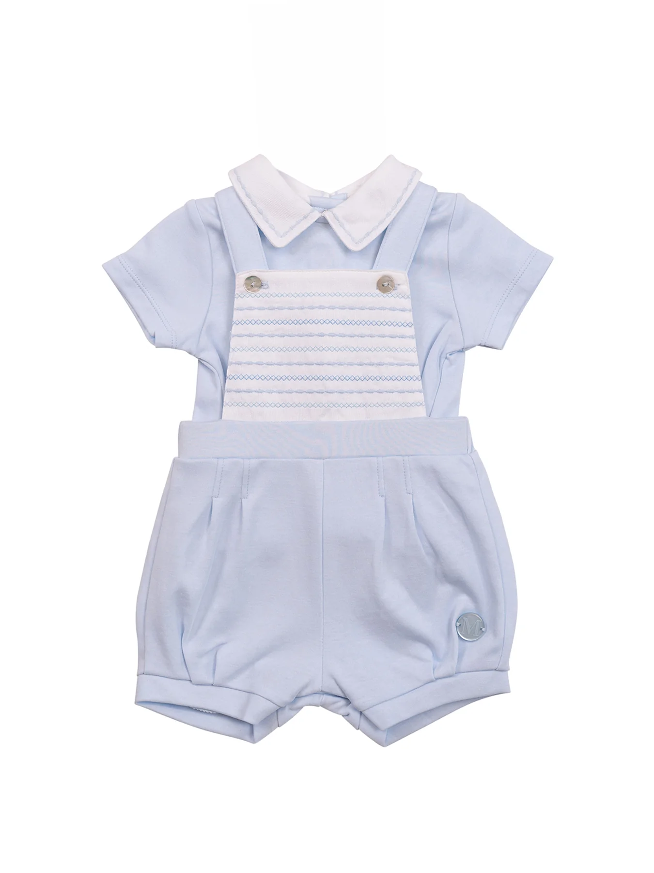 Baby Top & Short Dungaree Set Blue - Image 3