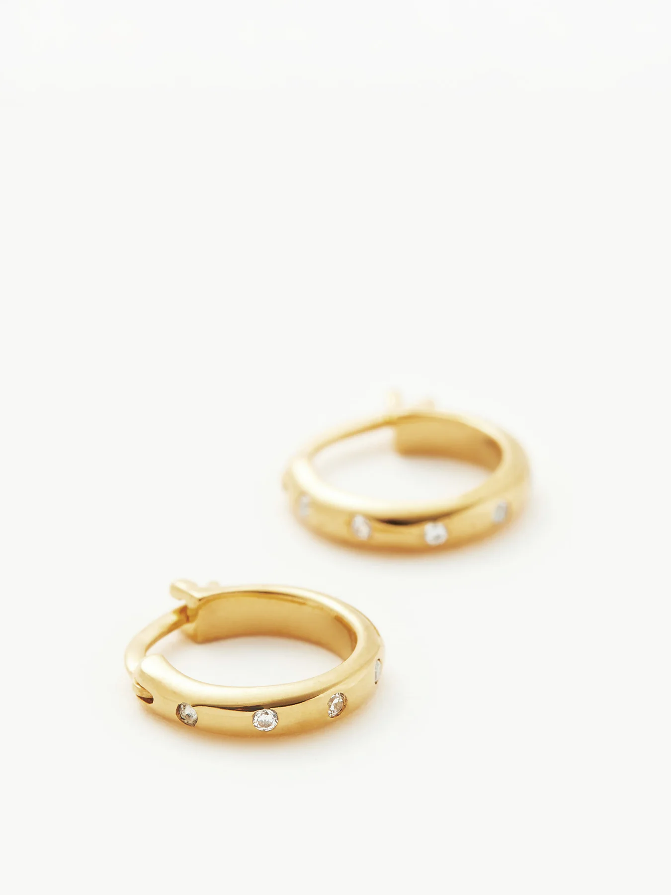 Gold Solar Studded Mini Hoops - Image 3