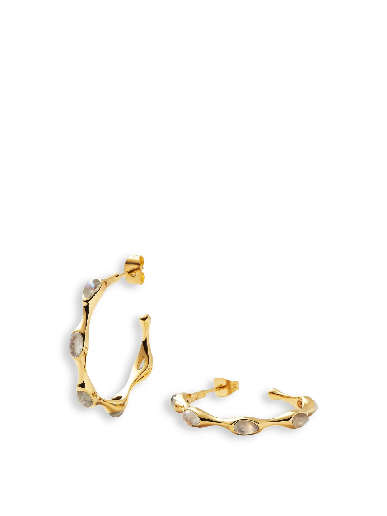 Magma Gemstone Medium Hoop Earrings