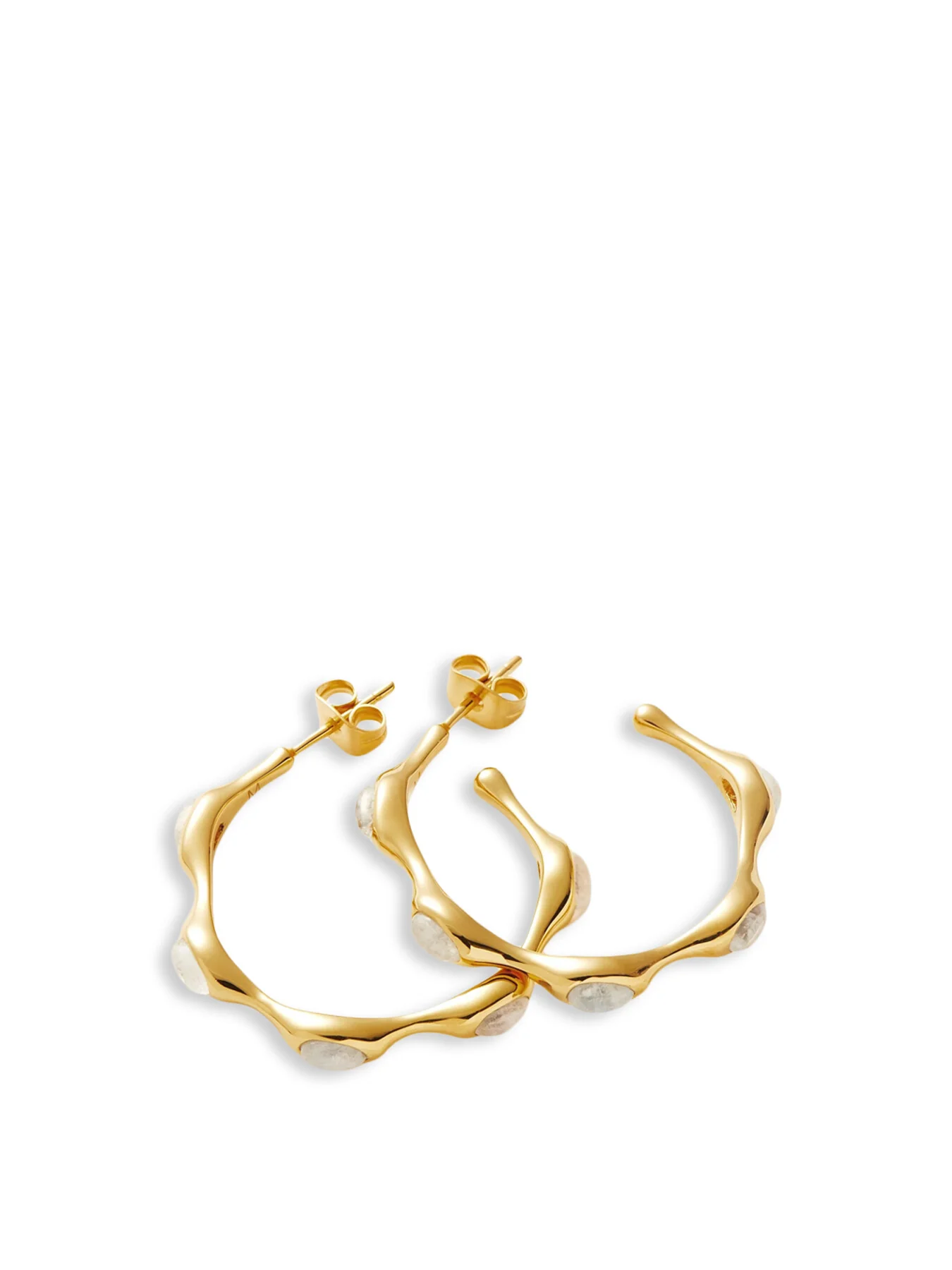 Magma Gemstone Medium Hoop Earrings - Image 3
