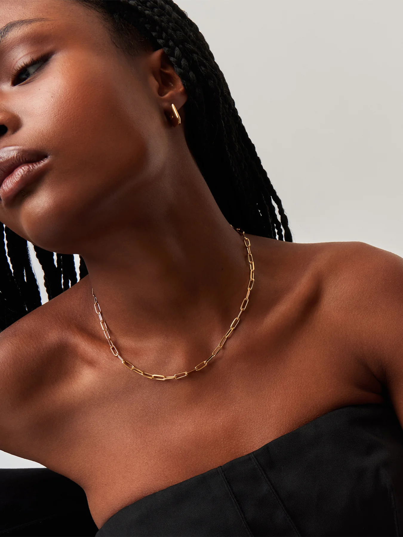 Paperclip Chain Necklace Gold - Image 2