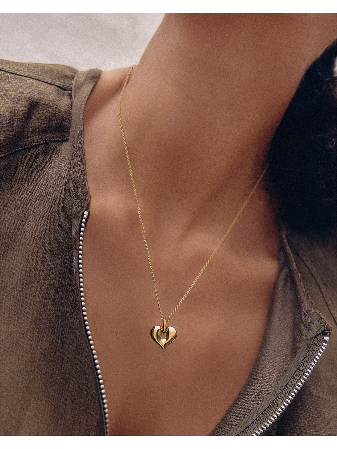 Molten Heart Pendant Necklace Gold - Image 2