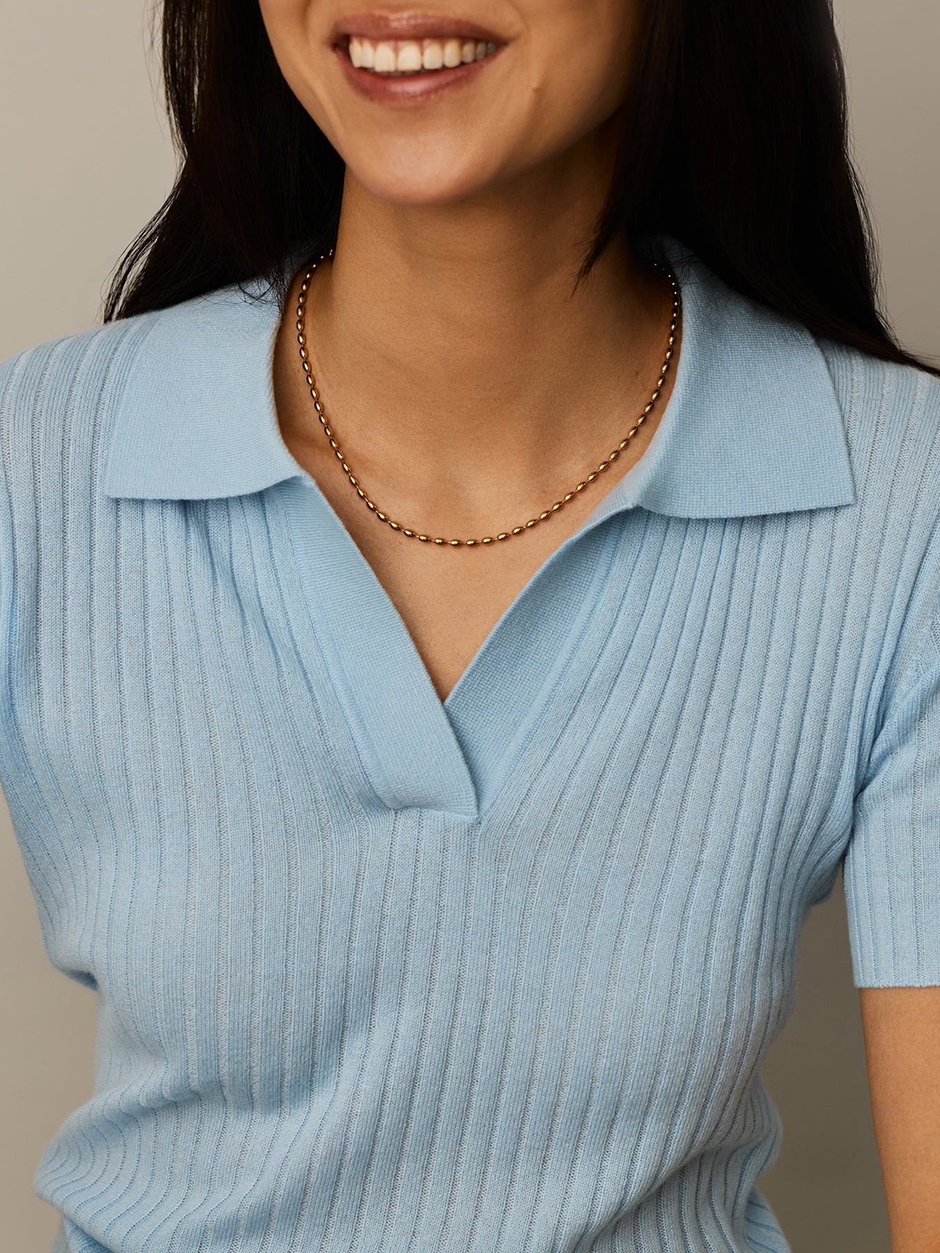 Molten Olive Chain Necklace Gold - Image 3